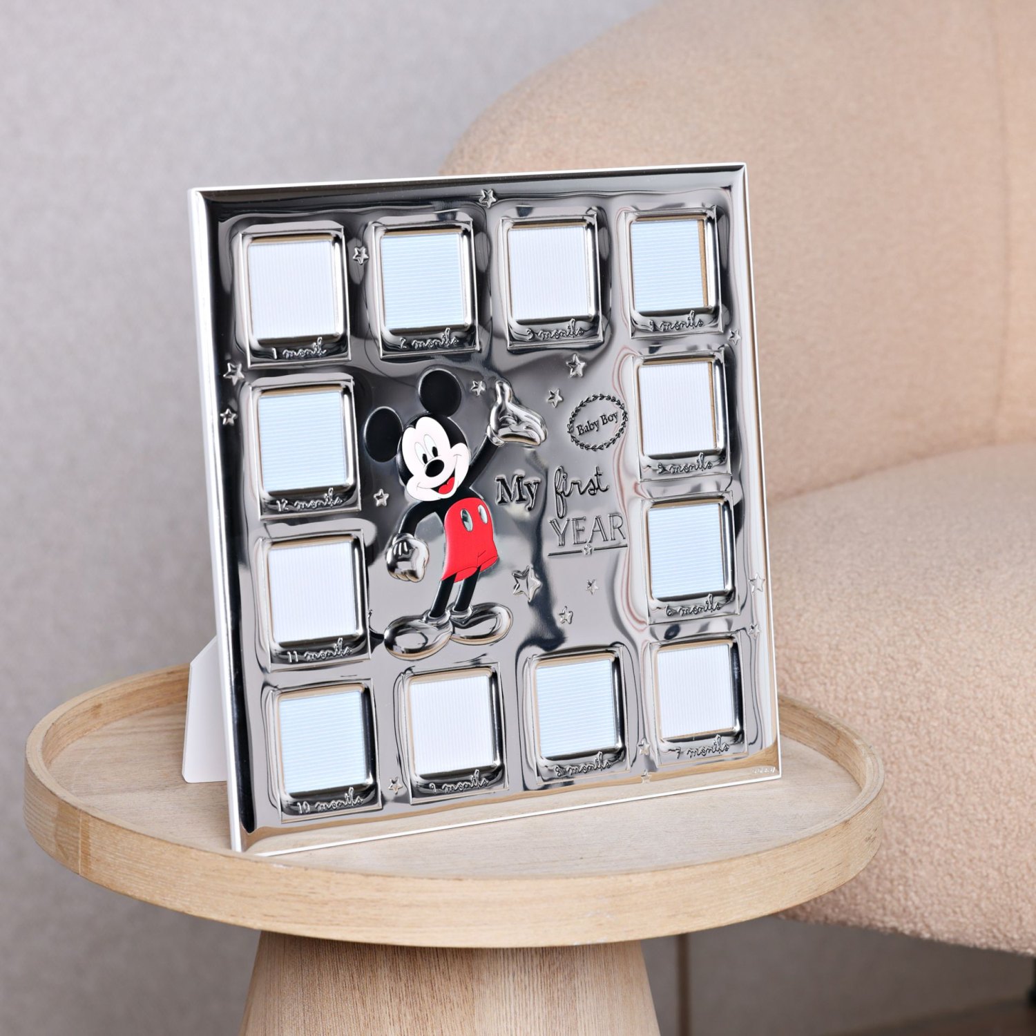 Disney Mickey Mouse Baby Boy 12 Month Photo Frame – 999 Silver Plate1