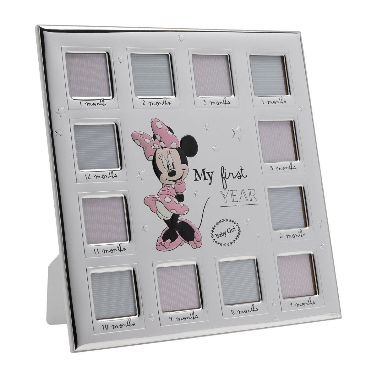 Disney Minnie Mouse Baby Girl 12 Month Photo Frame – 999 Silver Plate