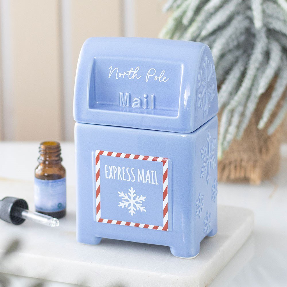 Blue North Pole Postbox Ceramic Oil Burner4