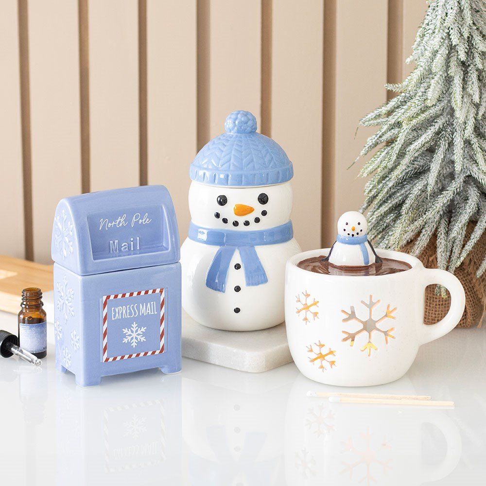 Blue North Pole Postbox Ceramic Oil Burner5