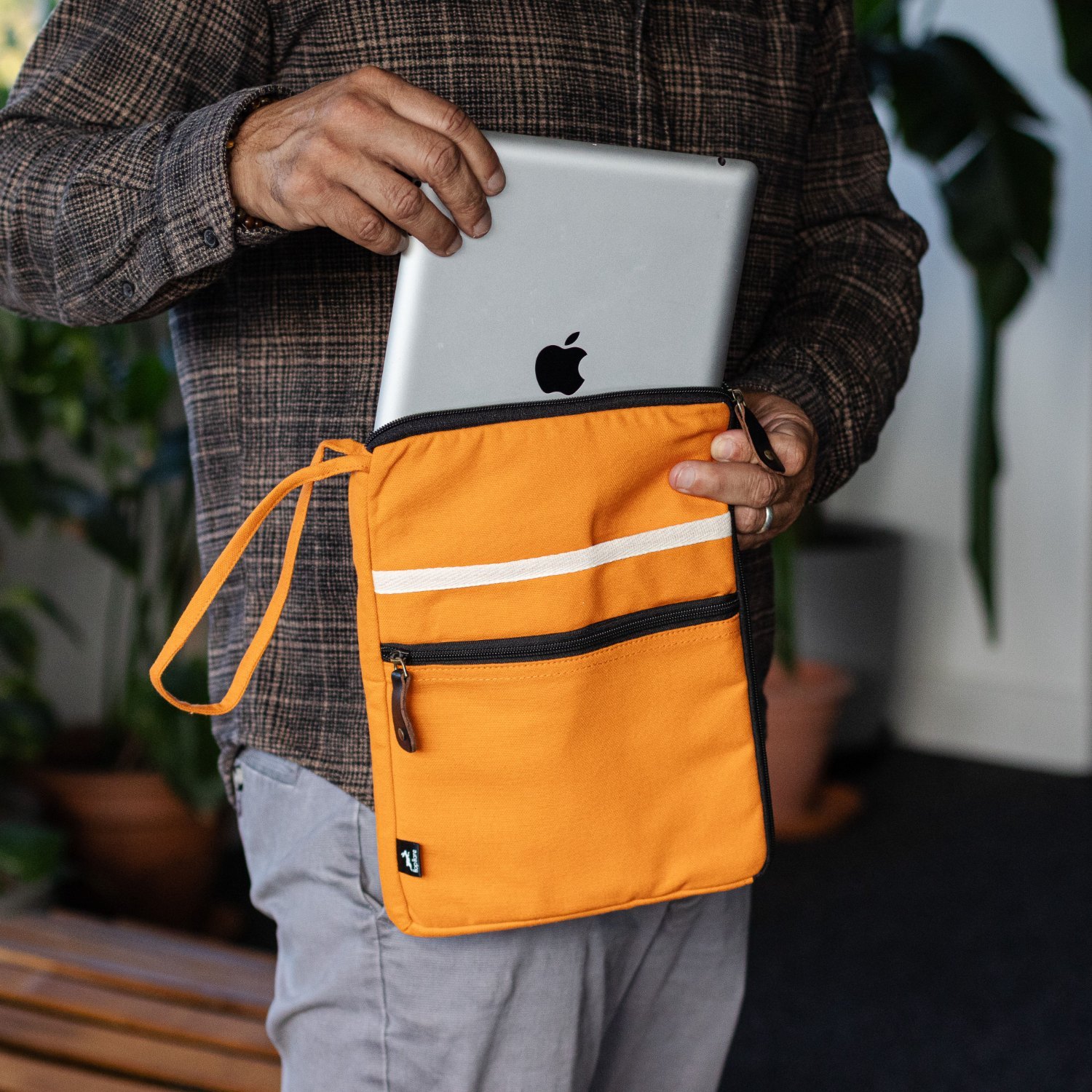 Hop Hare Orange Canvas Tablet Pouch5