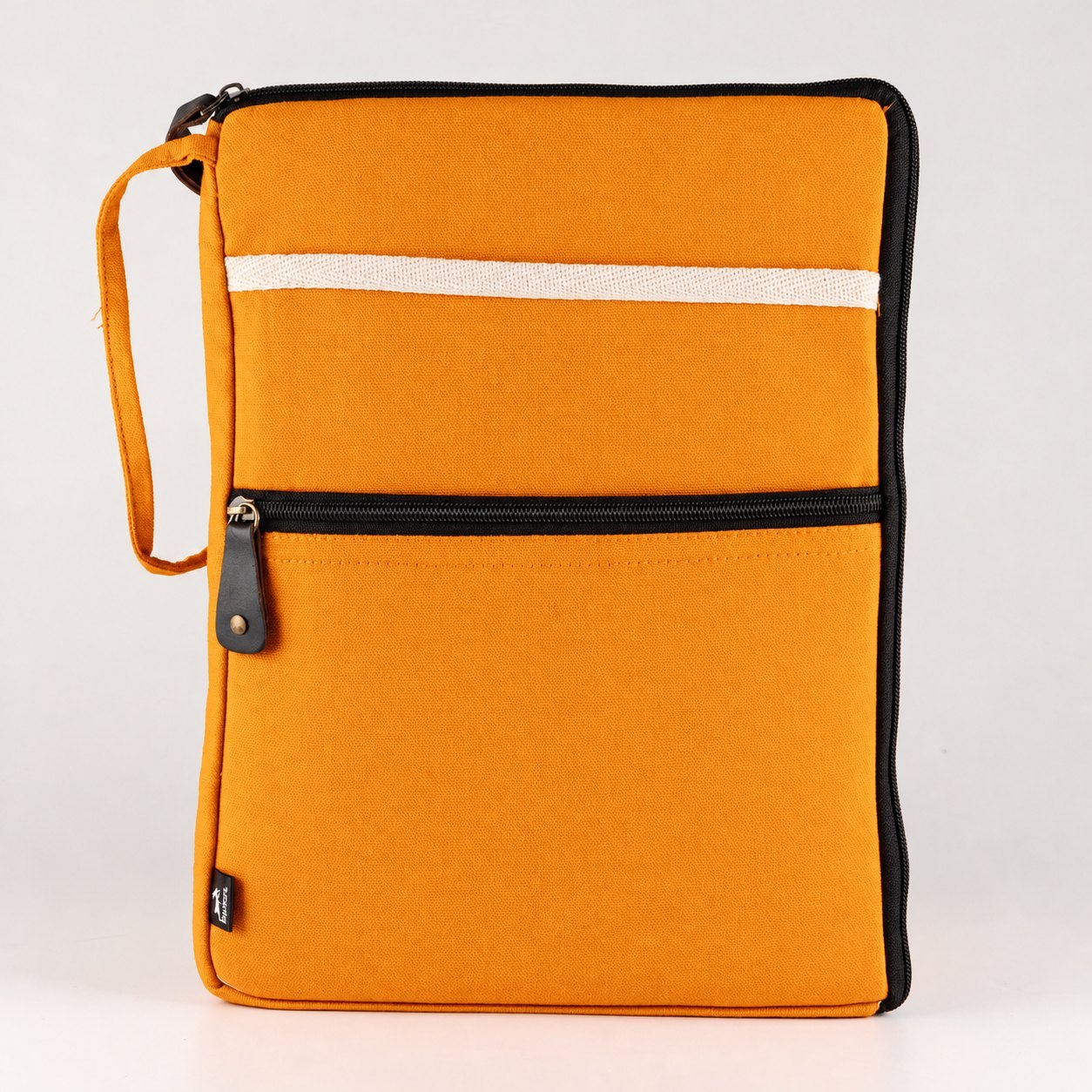 Hop Hare Orange Canvas Travel Laptop Pouch