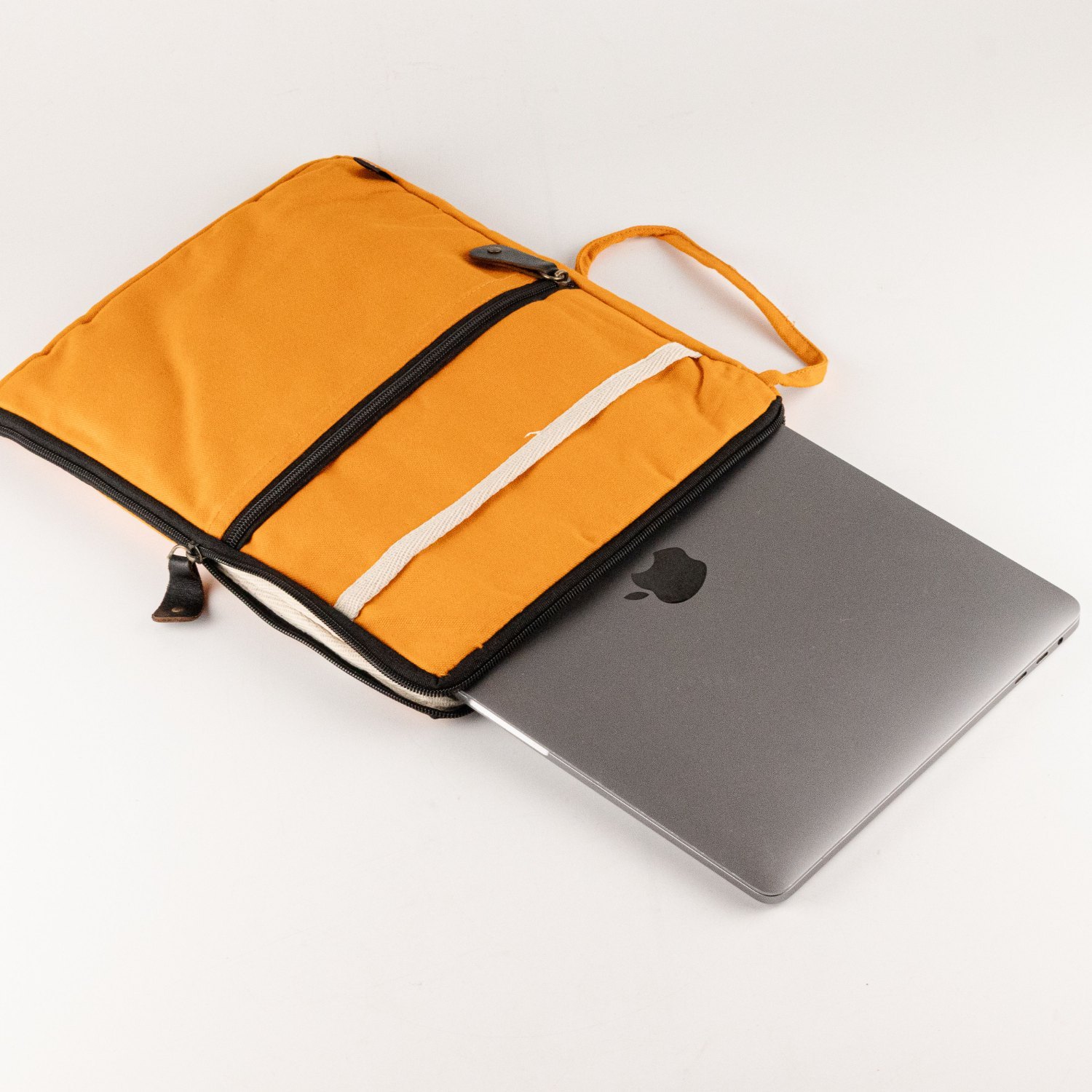 Hop Hare Orange Canvas Travel Laptop Pouch2