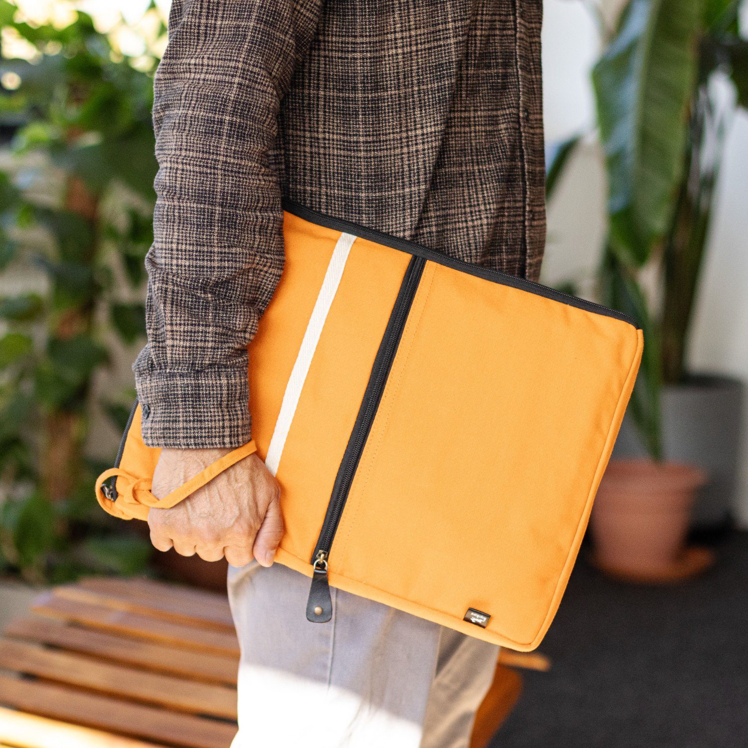 Hop Hare Orange Canvas Large Laptop Pouch13