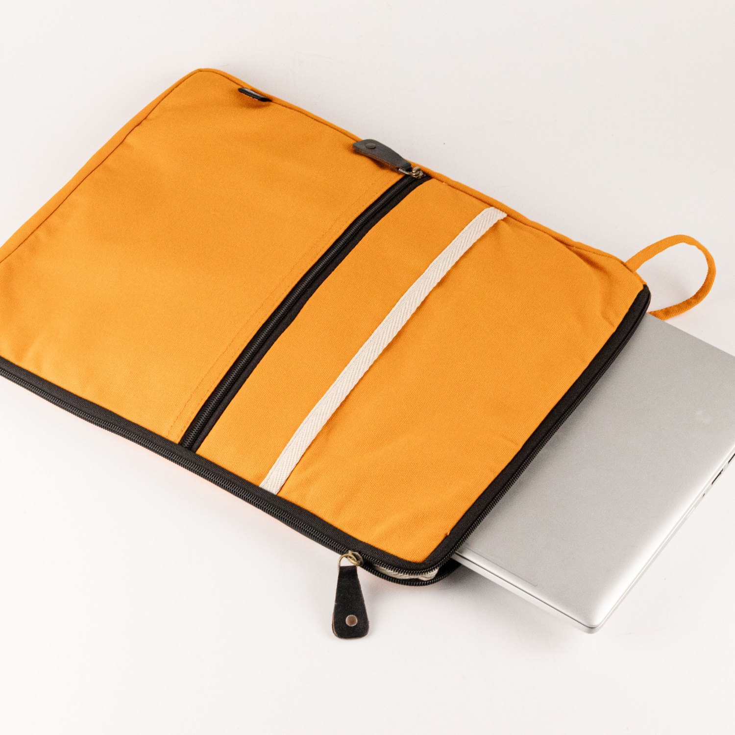 Hop Hare Orange Canvas Large Laptop Pouch2