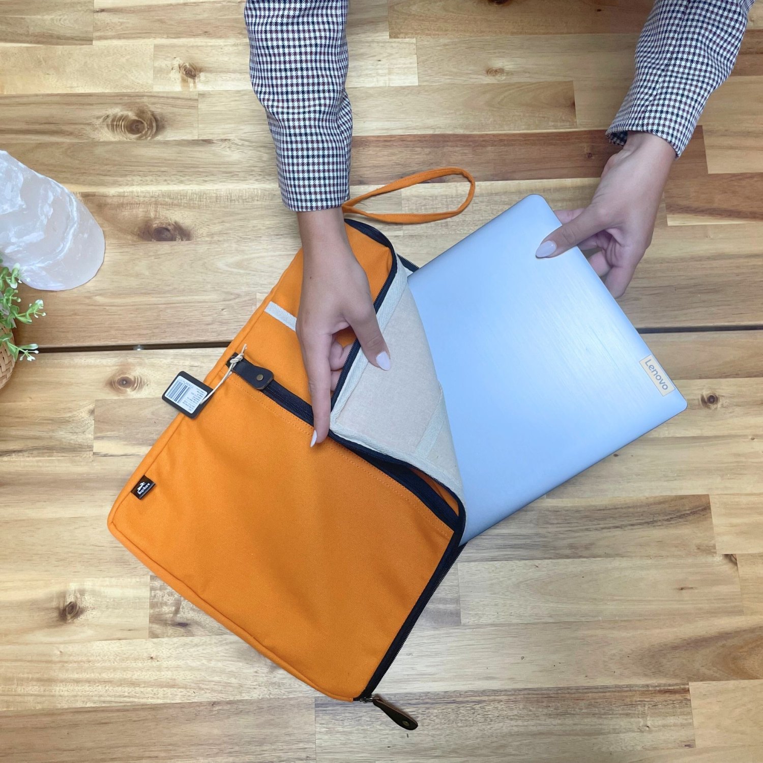 Hop Hare Orange Canvas Large Laptop Pouch6