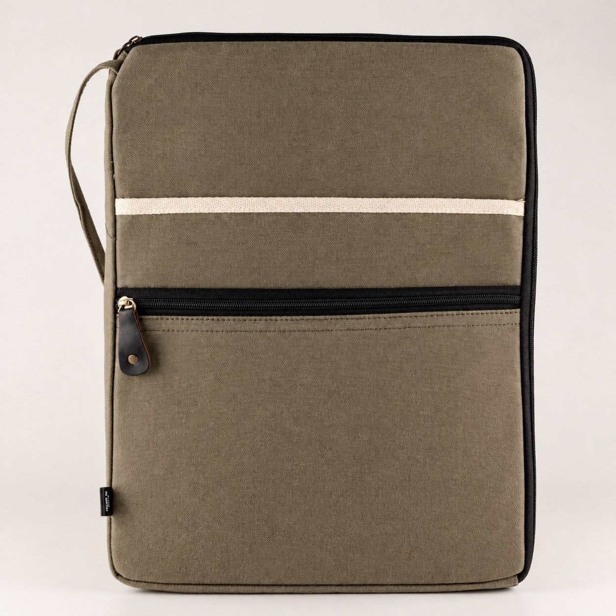 Hop Hare Olive Canvas Large Laptop Pouch