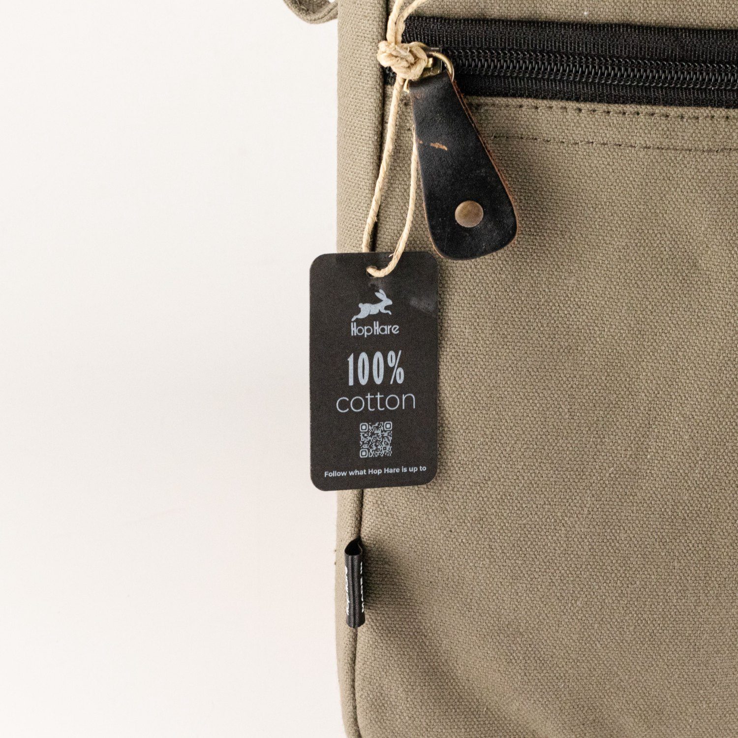 Hop Hare Olive Canvas Large Laptop Pouch1