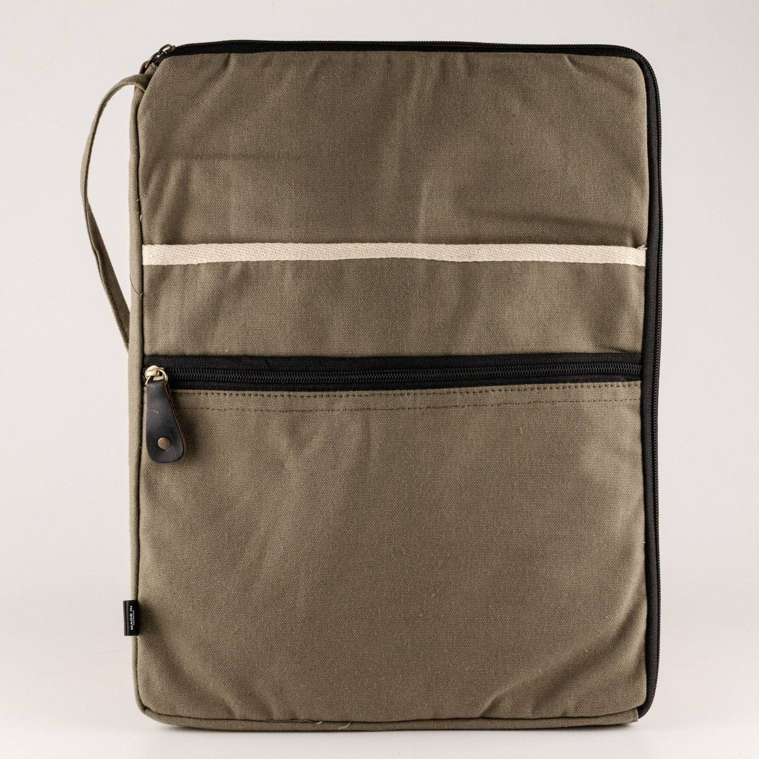 Hop Hare Olive Canvas Large Laptop Pouch12