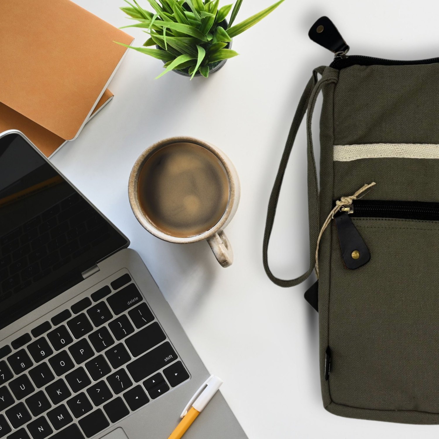 Hop Hare Olive Canvas Large Laptop Pouch9