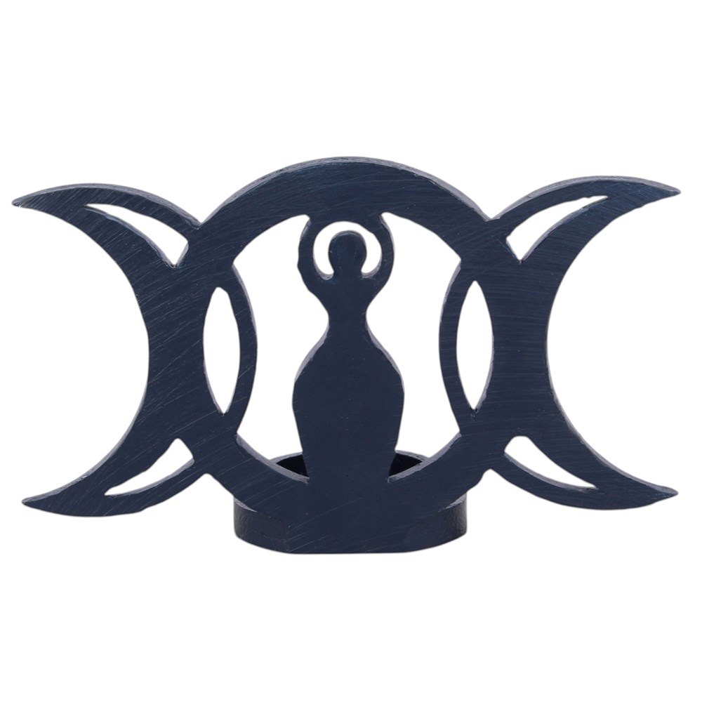 Blue Triple Goddess Resin Tealight Holder2