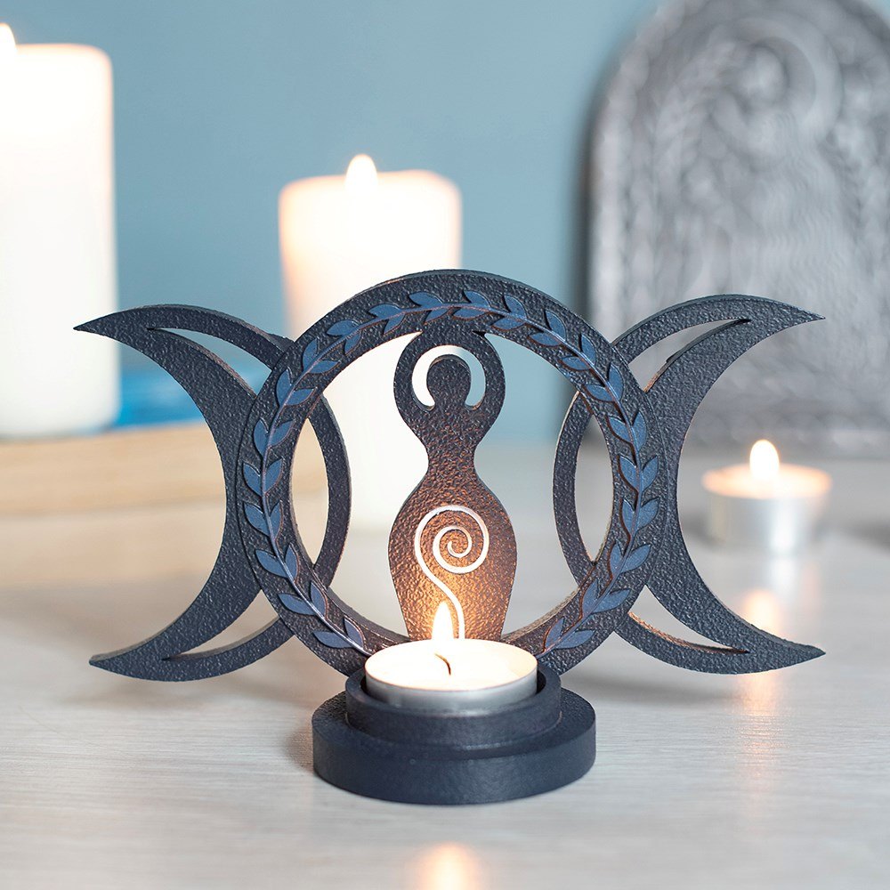 Blue Triple Goddess Resin Tealight Holder4