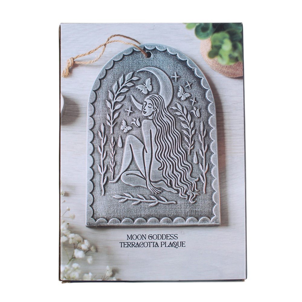Moon Goddess Terracotta Wall Plaque – Silver Effect2