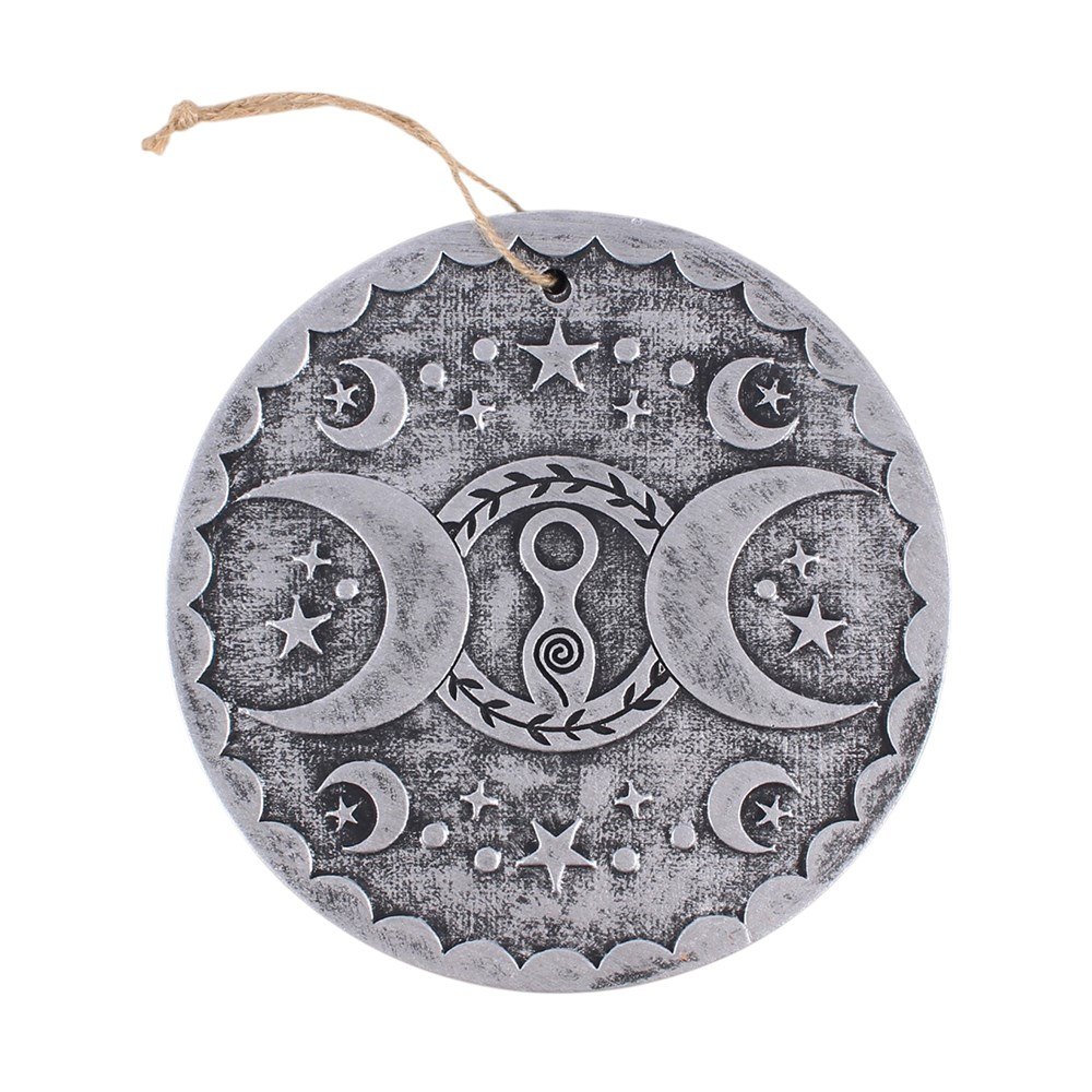 Triple Goddess Terracotta Wall Plaque – Silver Effect