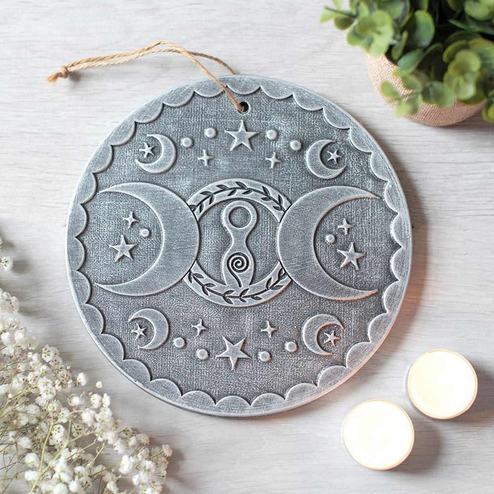 Triple Goddess Terracotta Wall Plaque – Silver Effect3