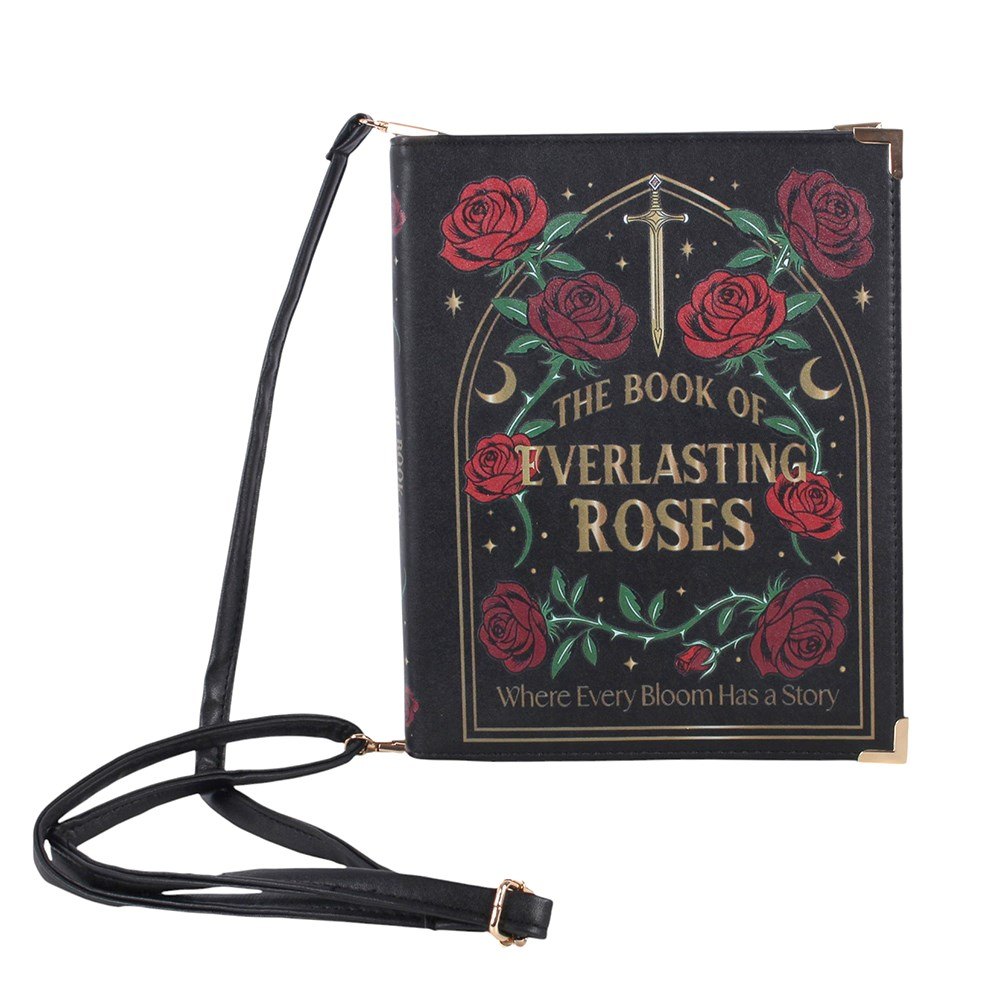 Gothic Rose Book-Shaped Crossbody Bag