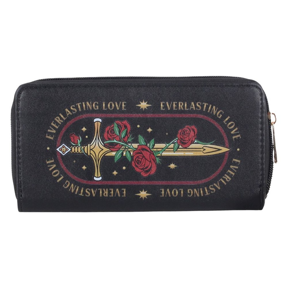 Everlasting Love Rose and Sword Zip Wallet