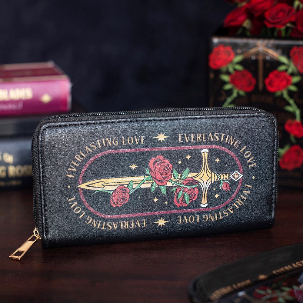 Everlasting Love Rose and Sword Zip Wallet3
