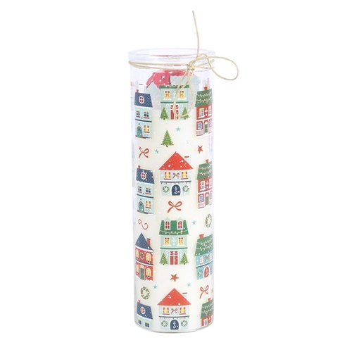 Christmas Street Gingerbread Cookie Glass Tube Candle2