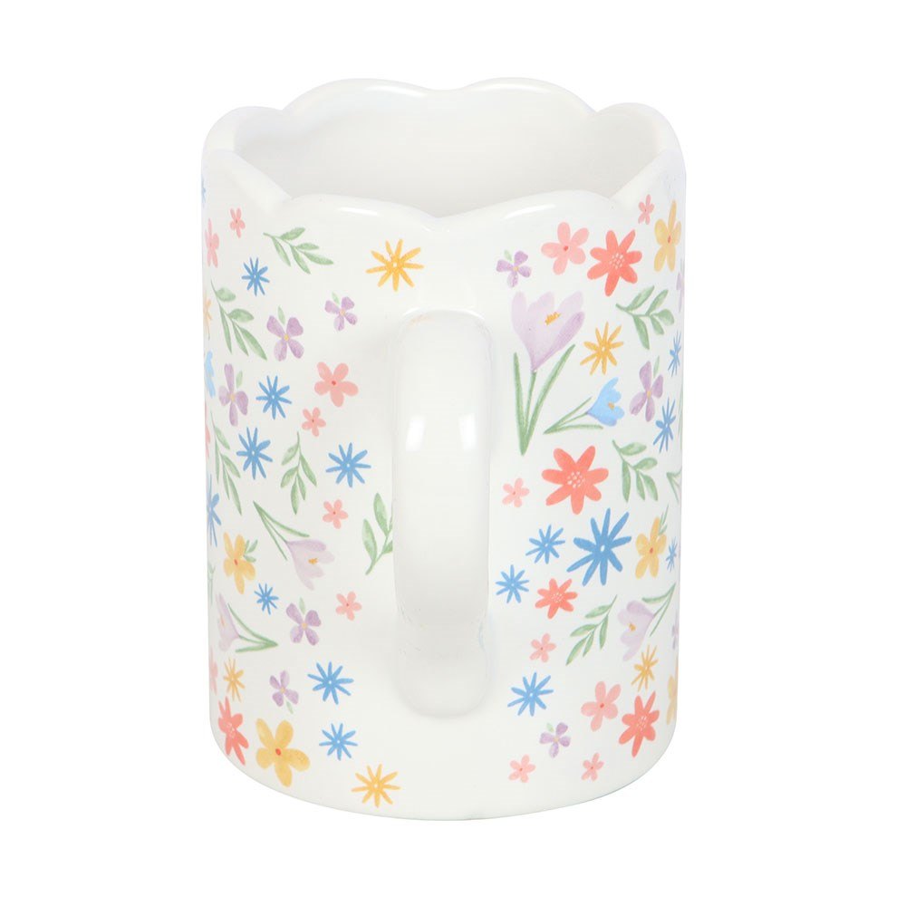 Spring Floral Scalloped Ceramic Mug1