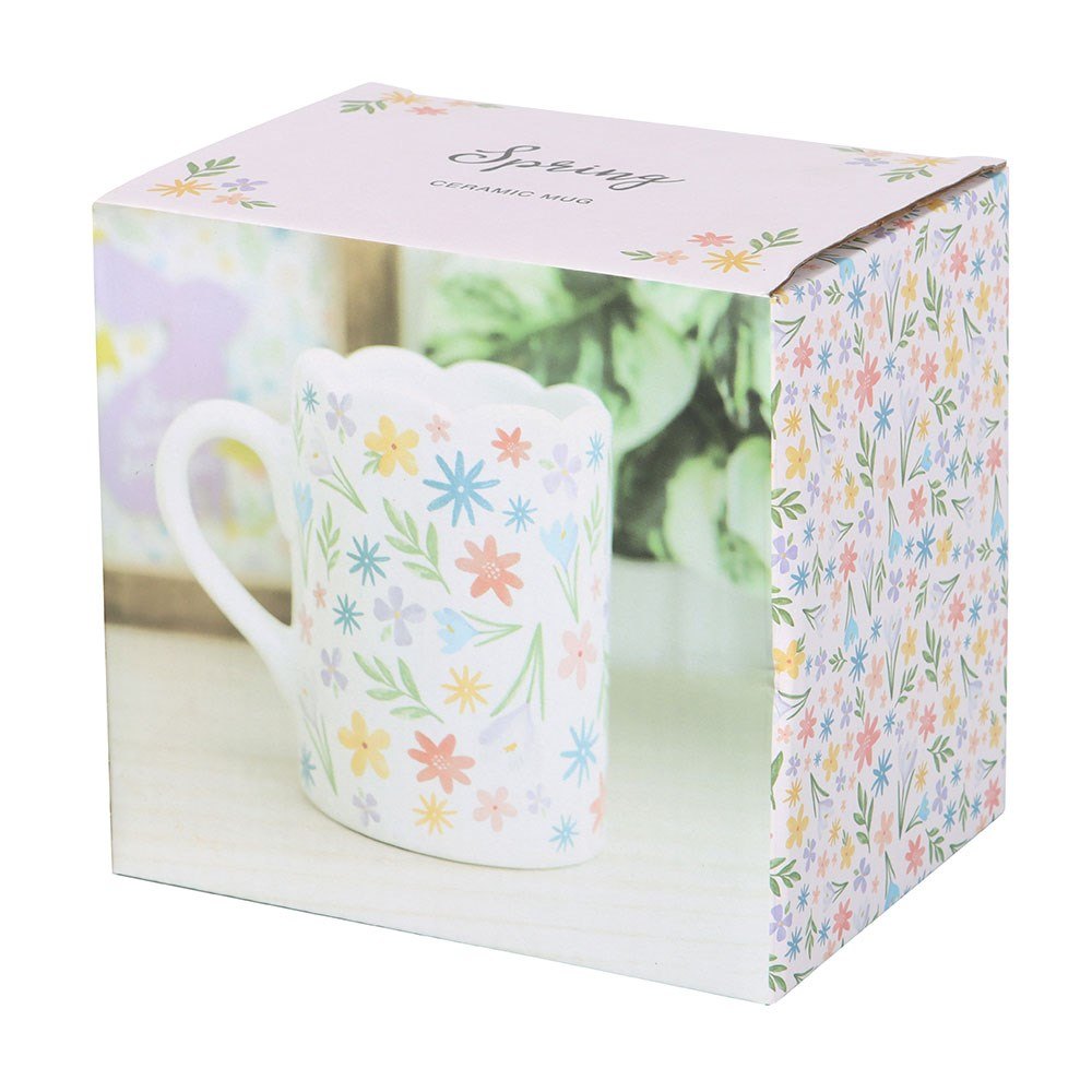 Spring Floral Scalloped Ceramic Mug3