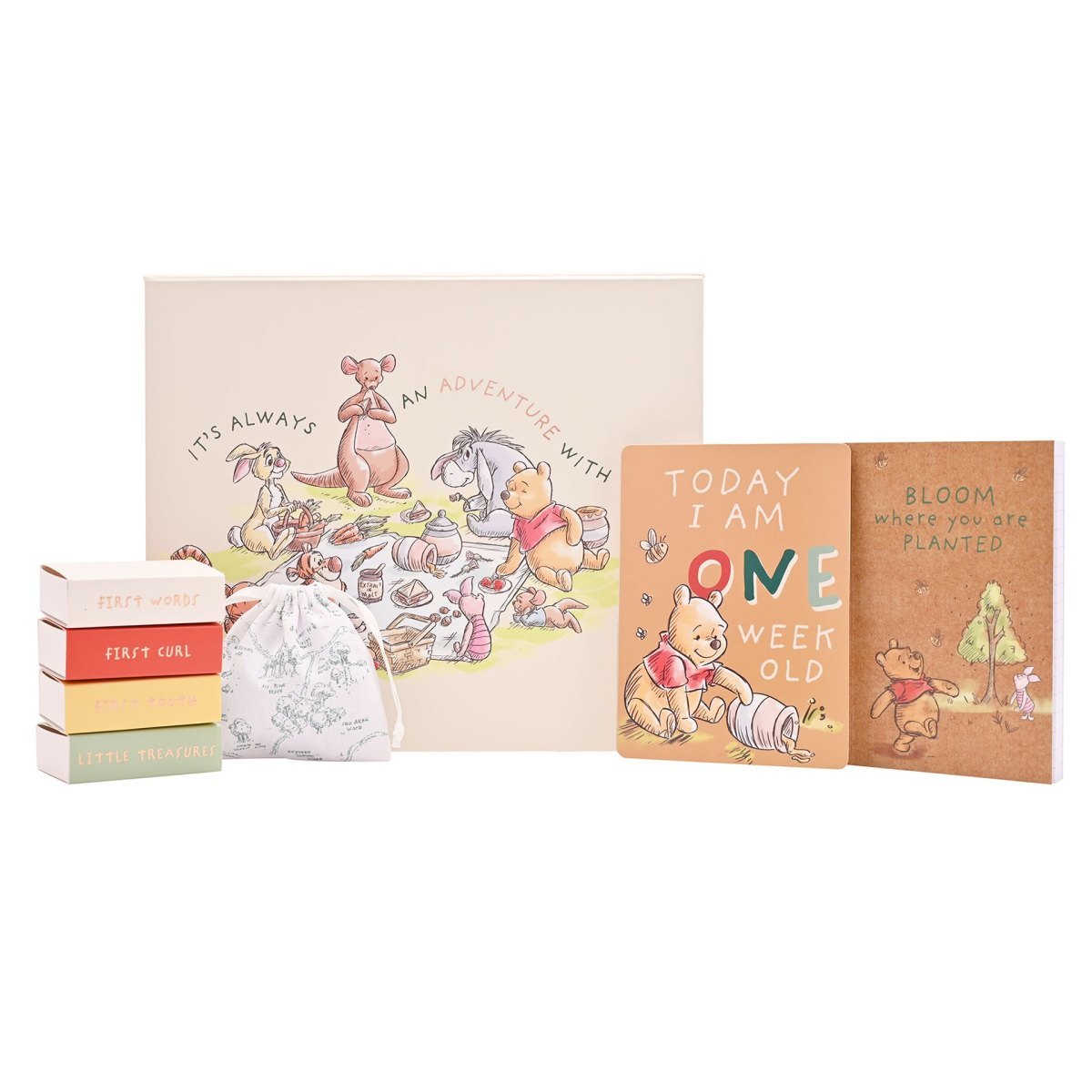 Disney Winnie the Pooh Keepsake Box with 12 Milestone Cards