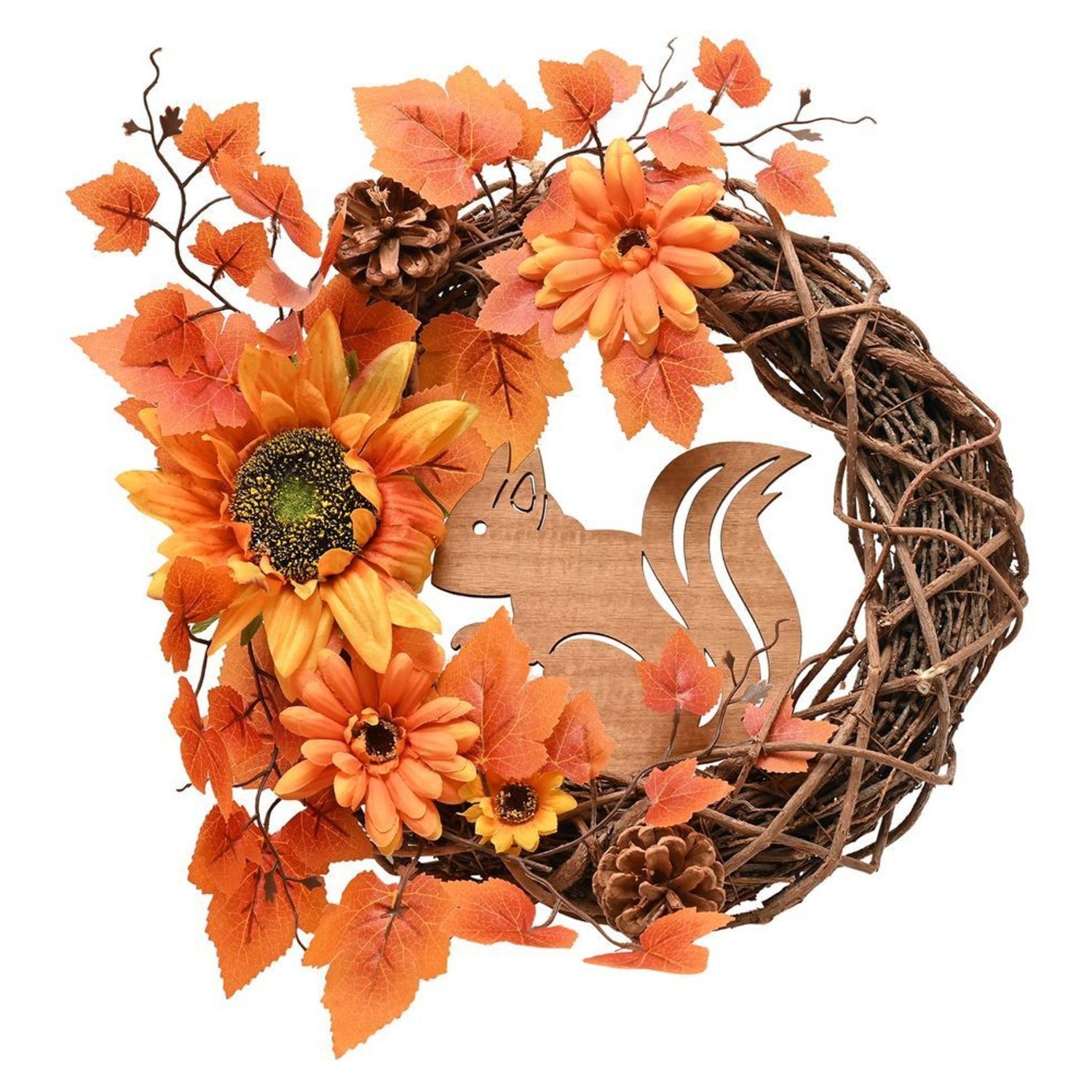 Country Living Handmade Autumn Wreath with Squirrel