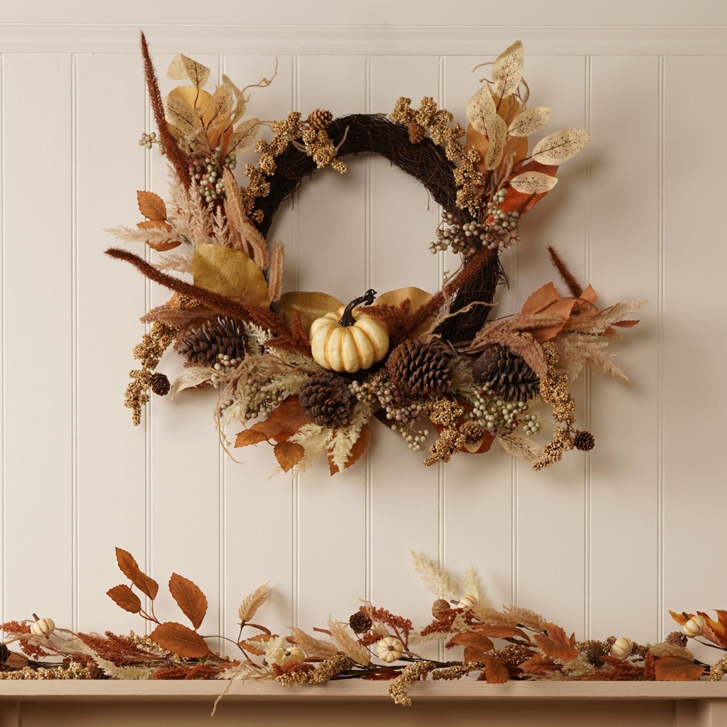 Country Living Neutral Autumn Wreath1
