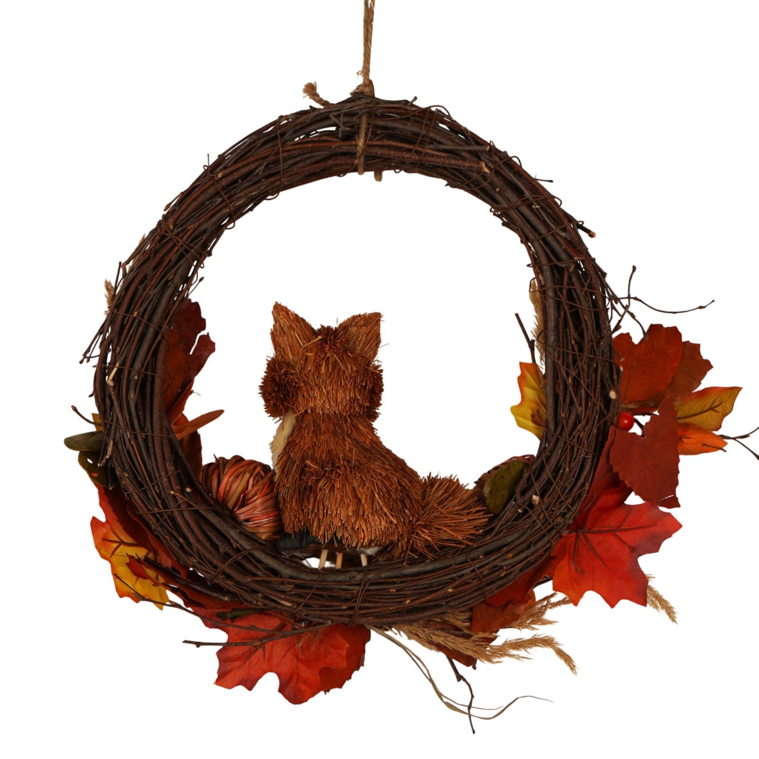 Country Living Rattan Fox Wreath4