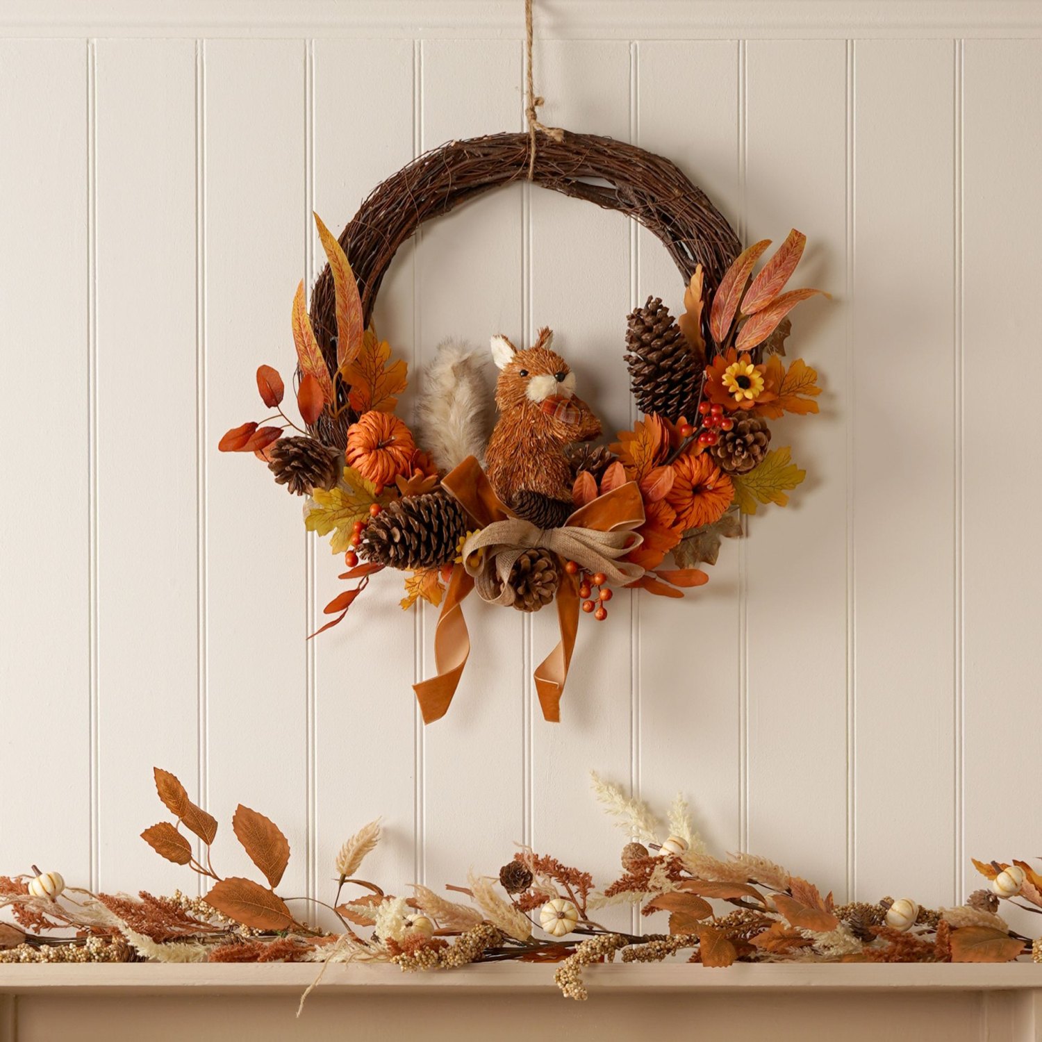 Country Living Rattan Squirrel Wreath2