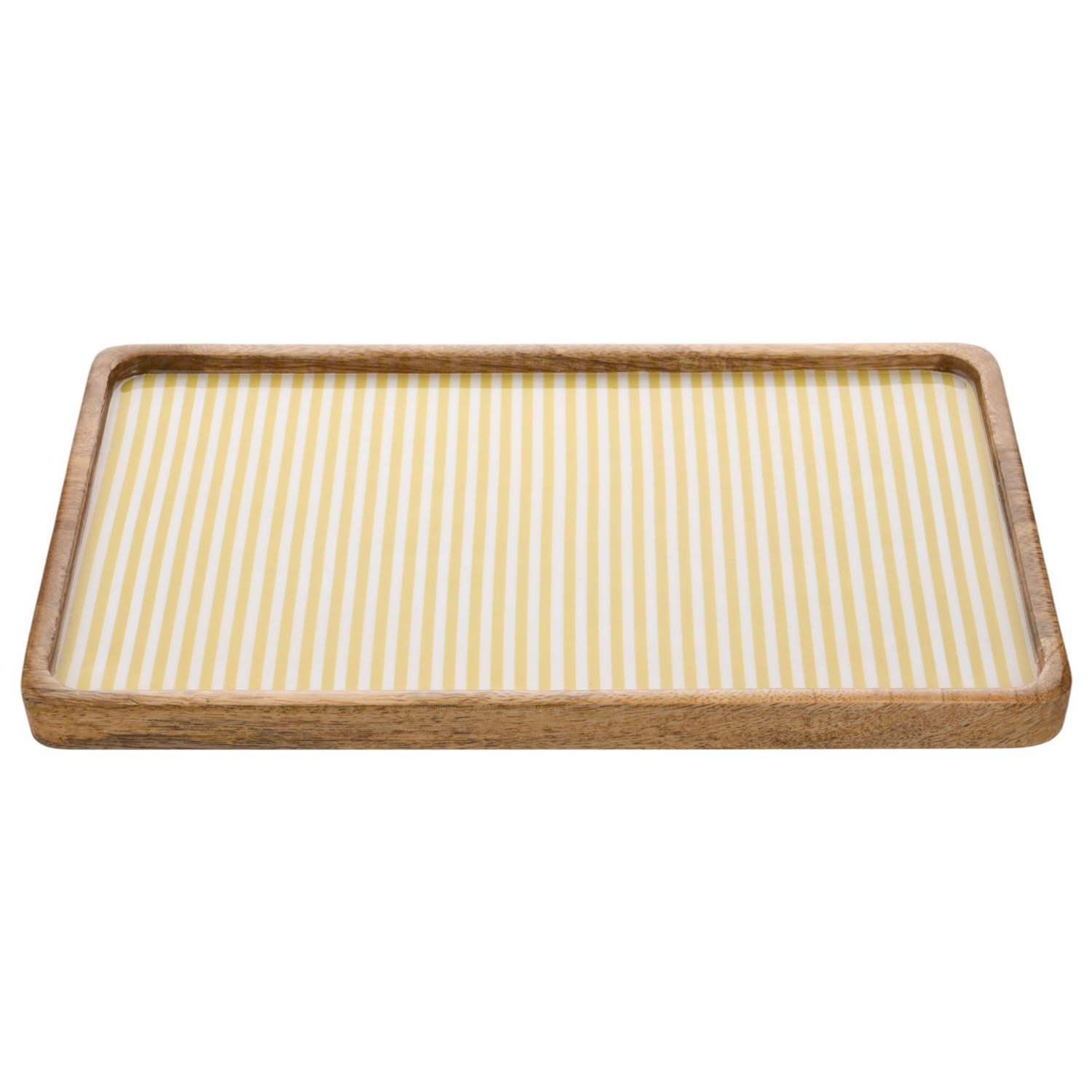 Country Living Yellow Stripe Mango Wood Serving Tray – 35cm