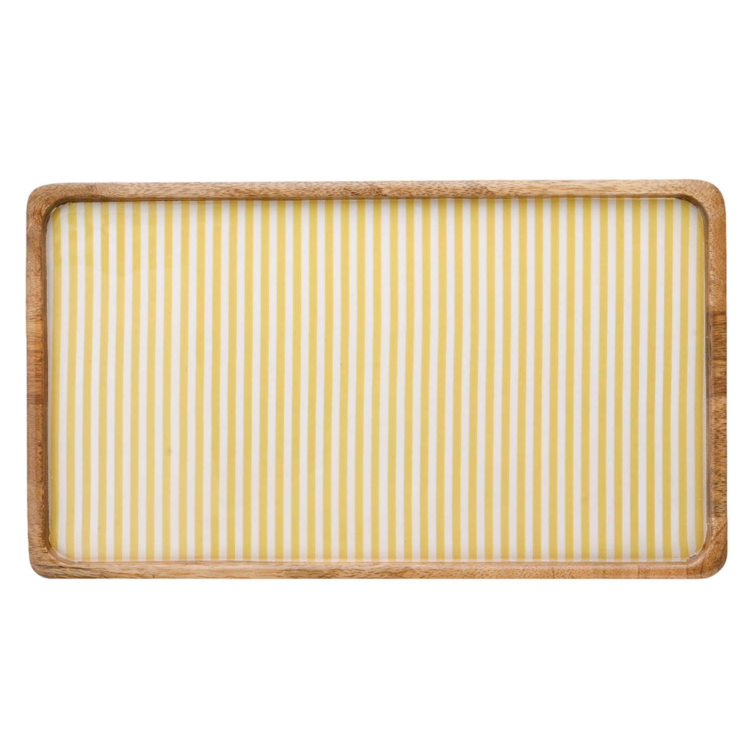 Country Living Yellow Stripe Mango Wood Serving Tray – 35cm1