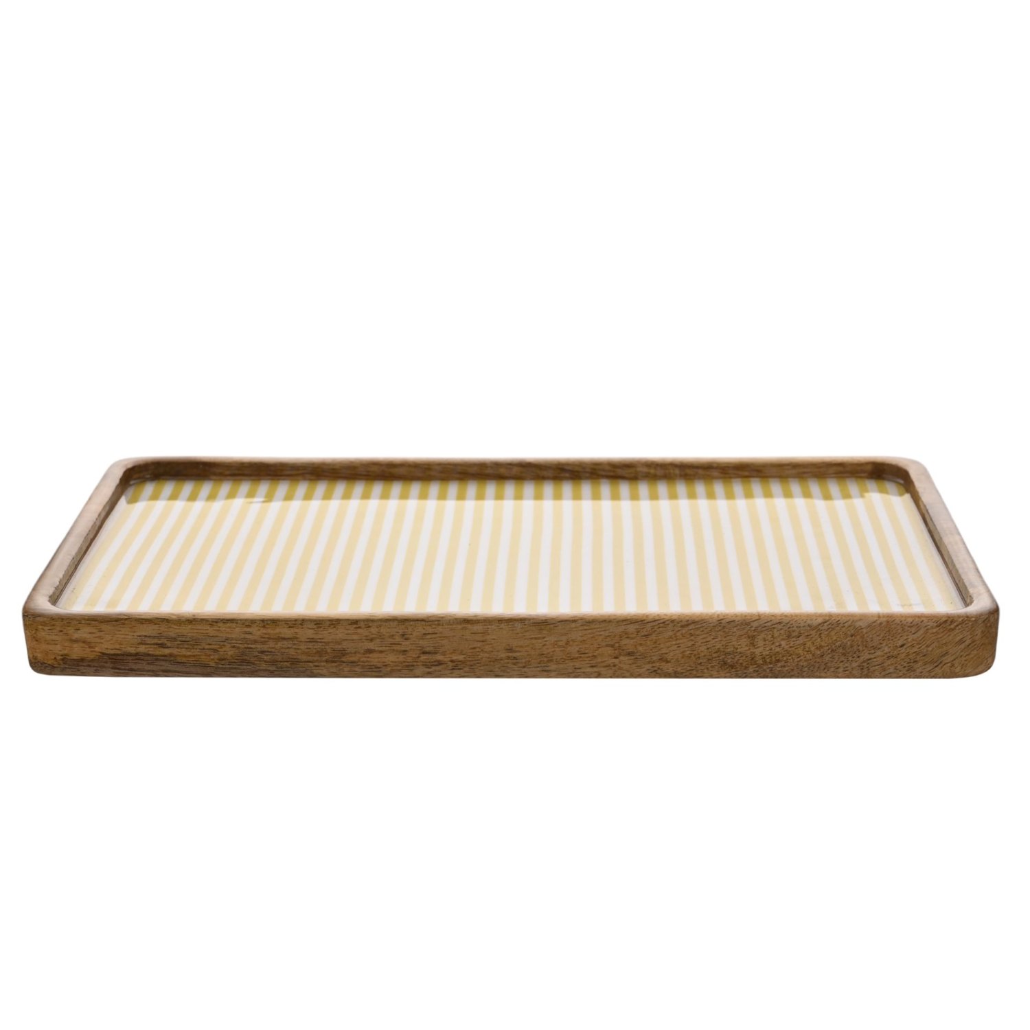 Country Living Yellow Stripe Mango Wood Serving Tray – 35cm2