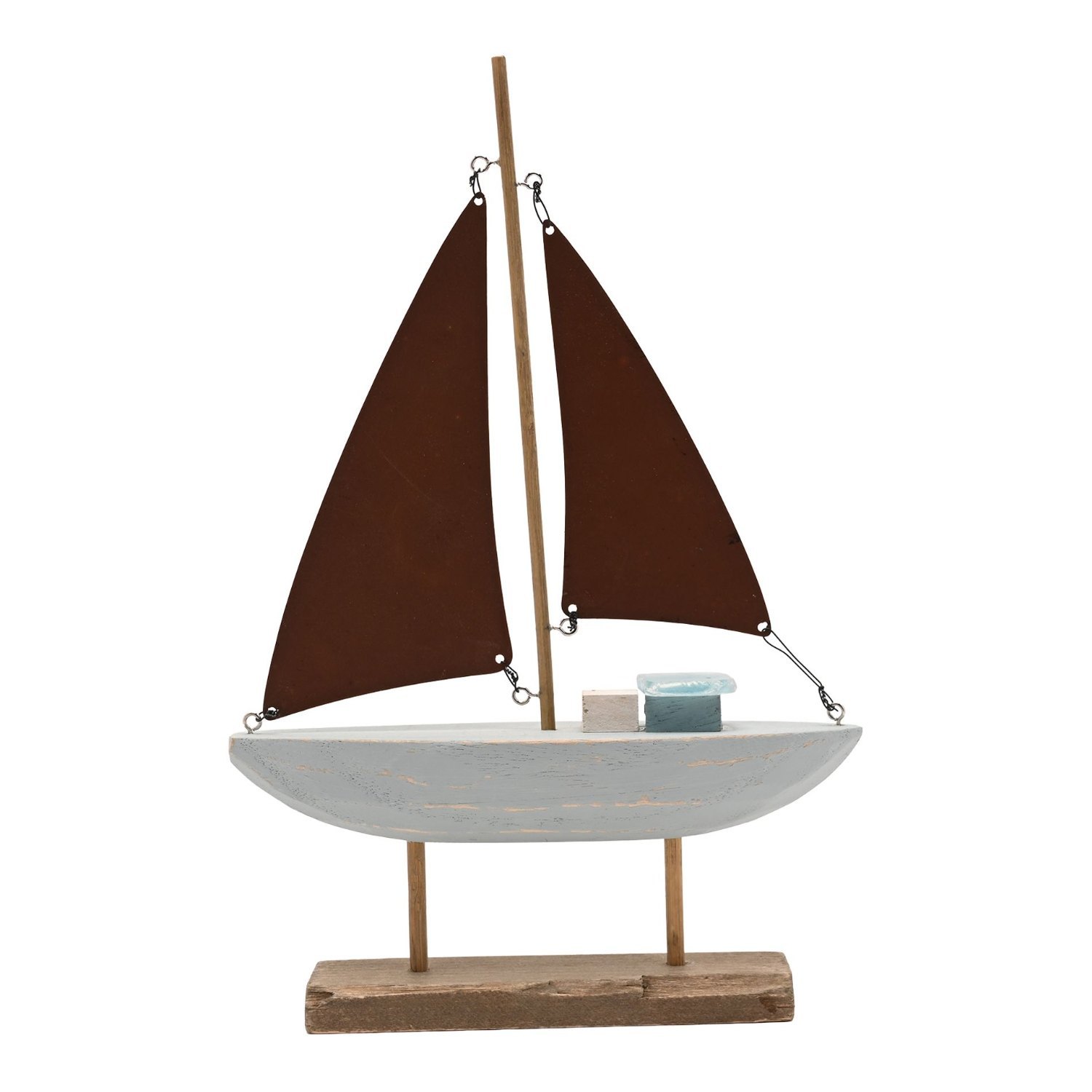 Love Life By The Sea Driftwood and Sea Glass Sailboat Ornament2