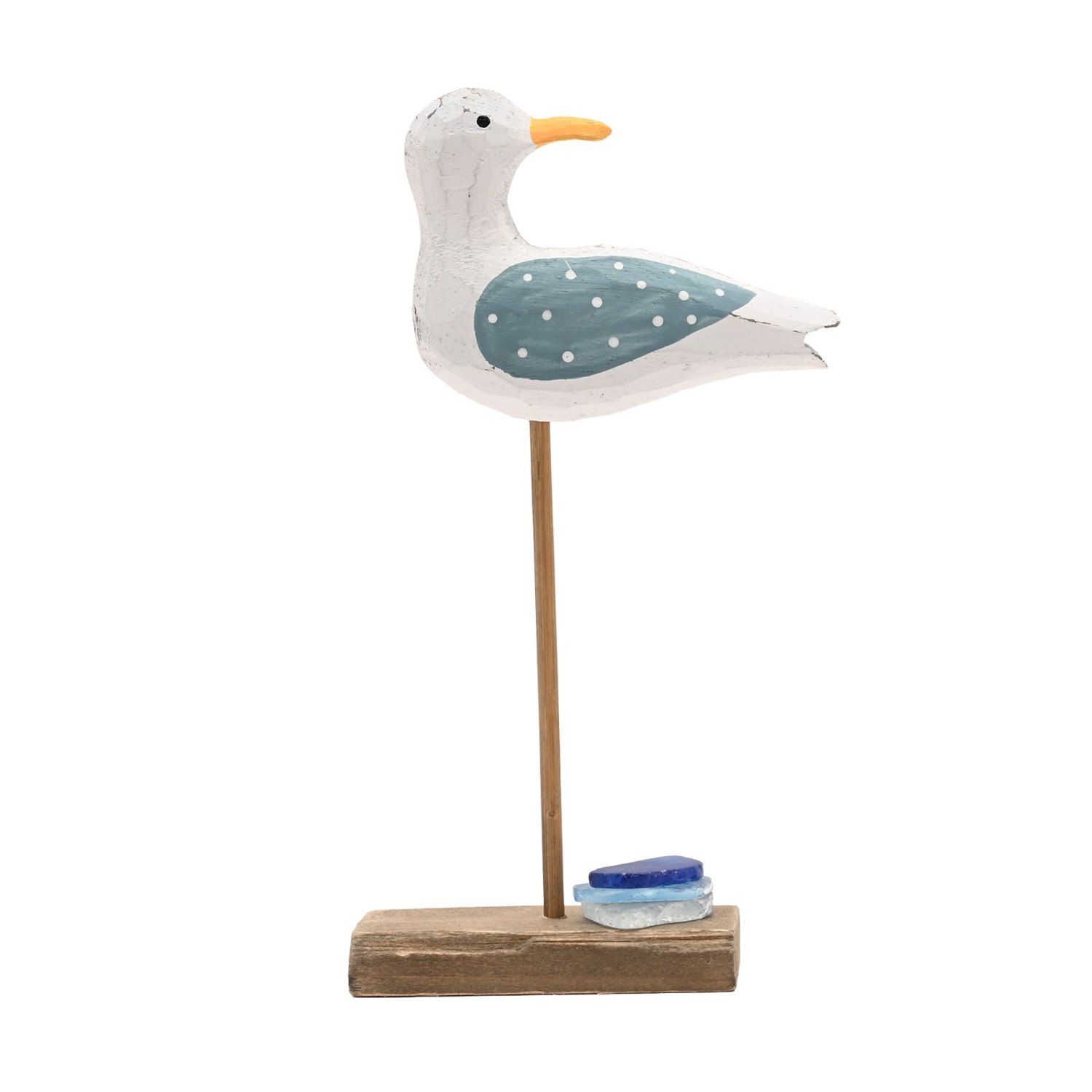 Love Life By The Sea Driftwood and Sea Glass Seagull Ornament2
