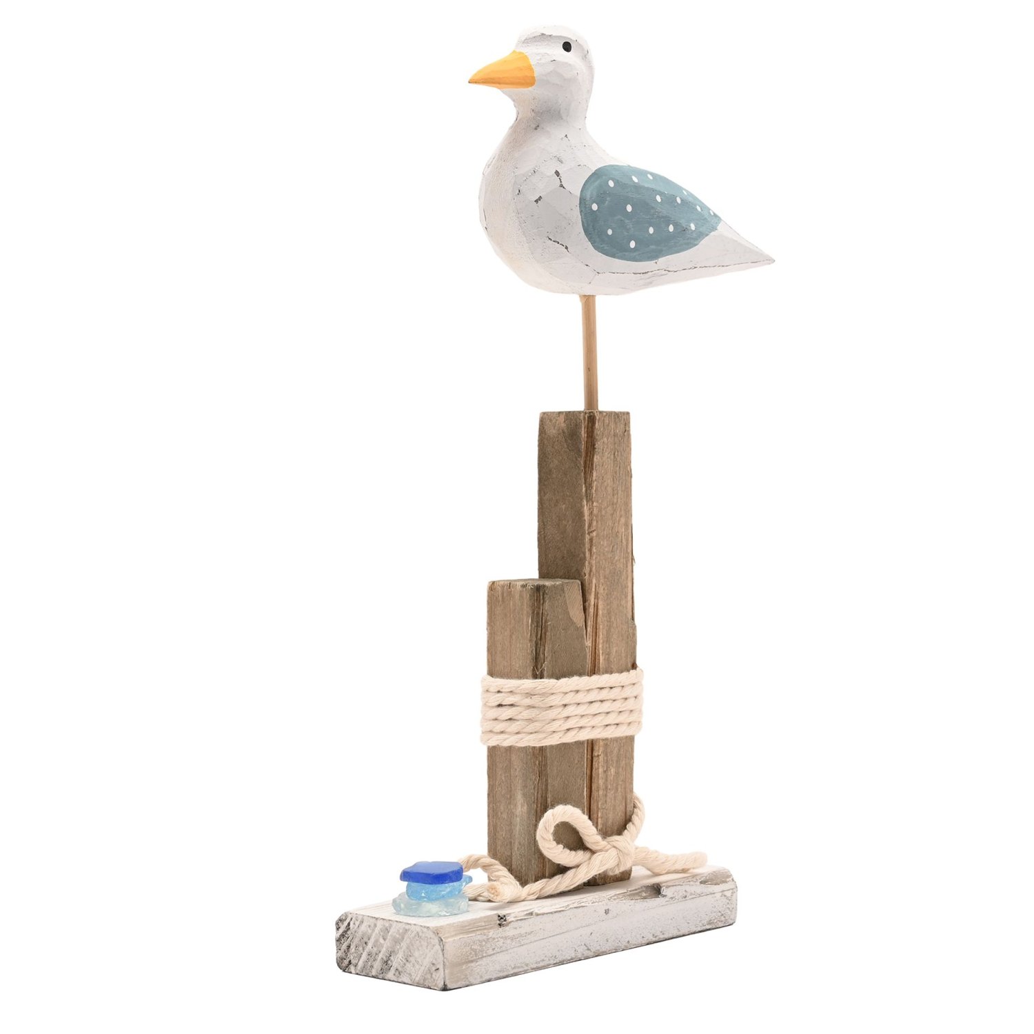 Love Life By The Sea Seagull Ornament with Sea Glass – 31cm1