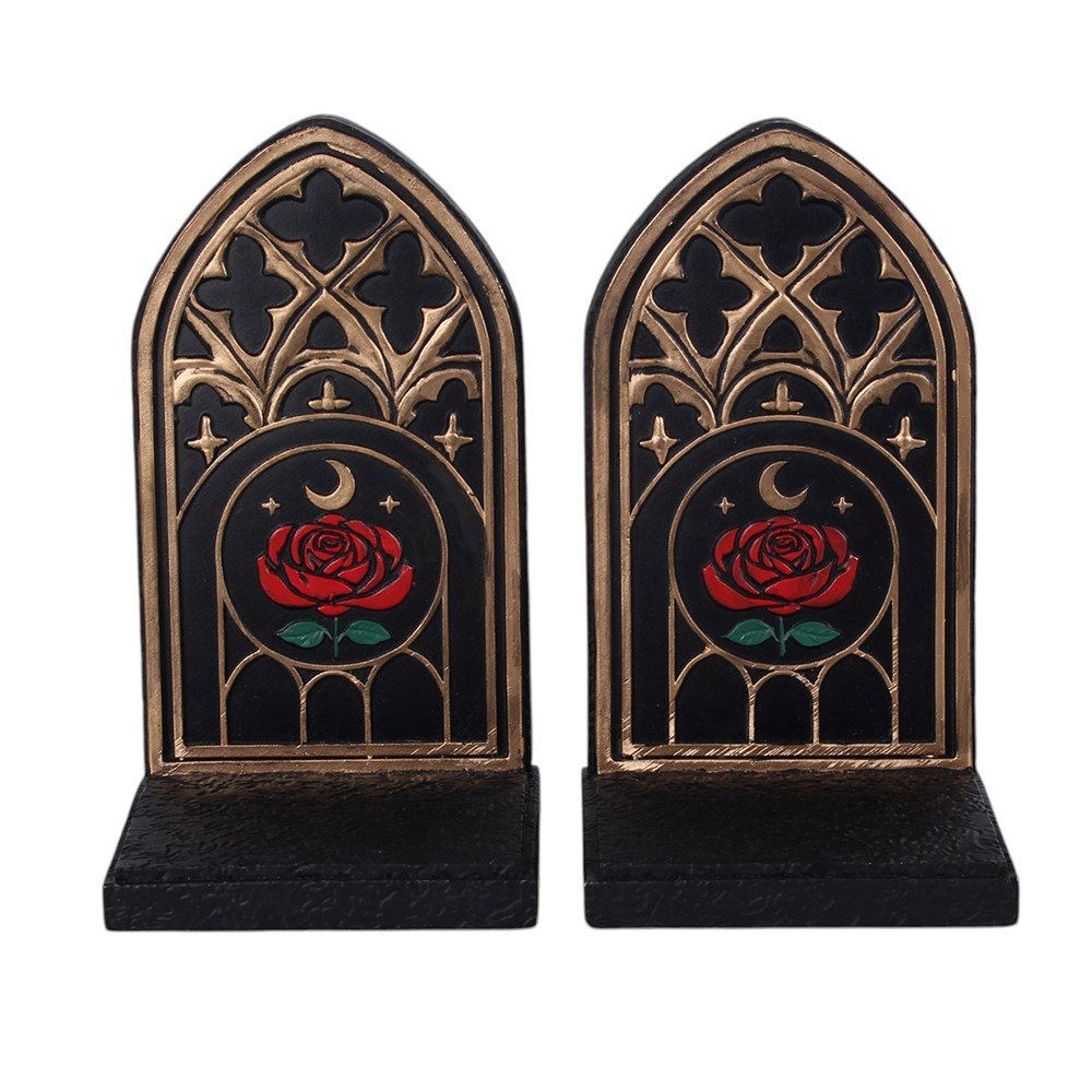 Gothic Rose Cathedral Arch Bookends – Pair