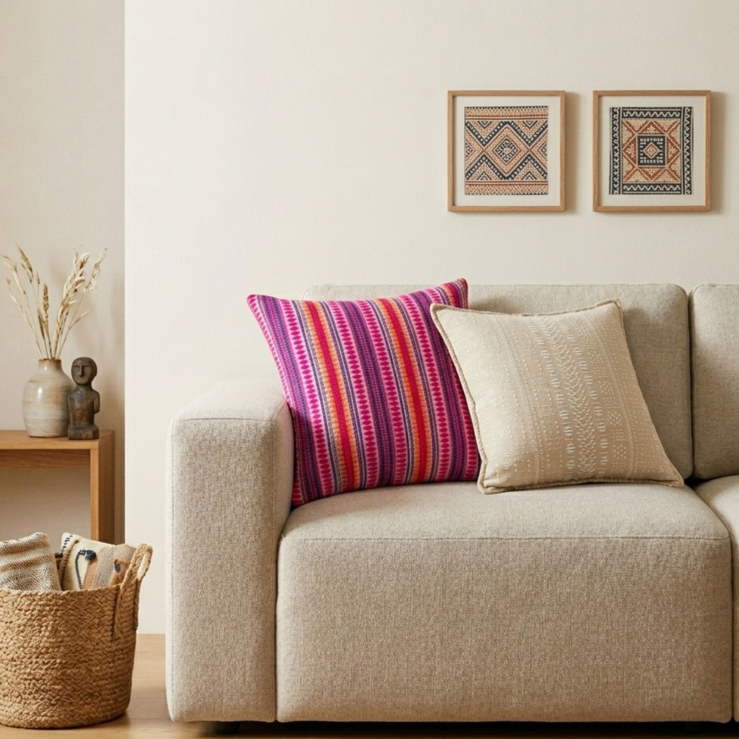 Classic Neon Stripes Cushion Cover - 45x45cm1