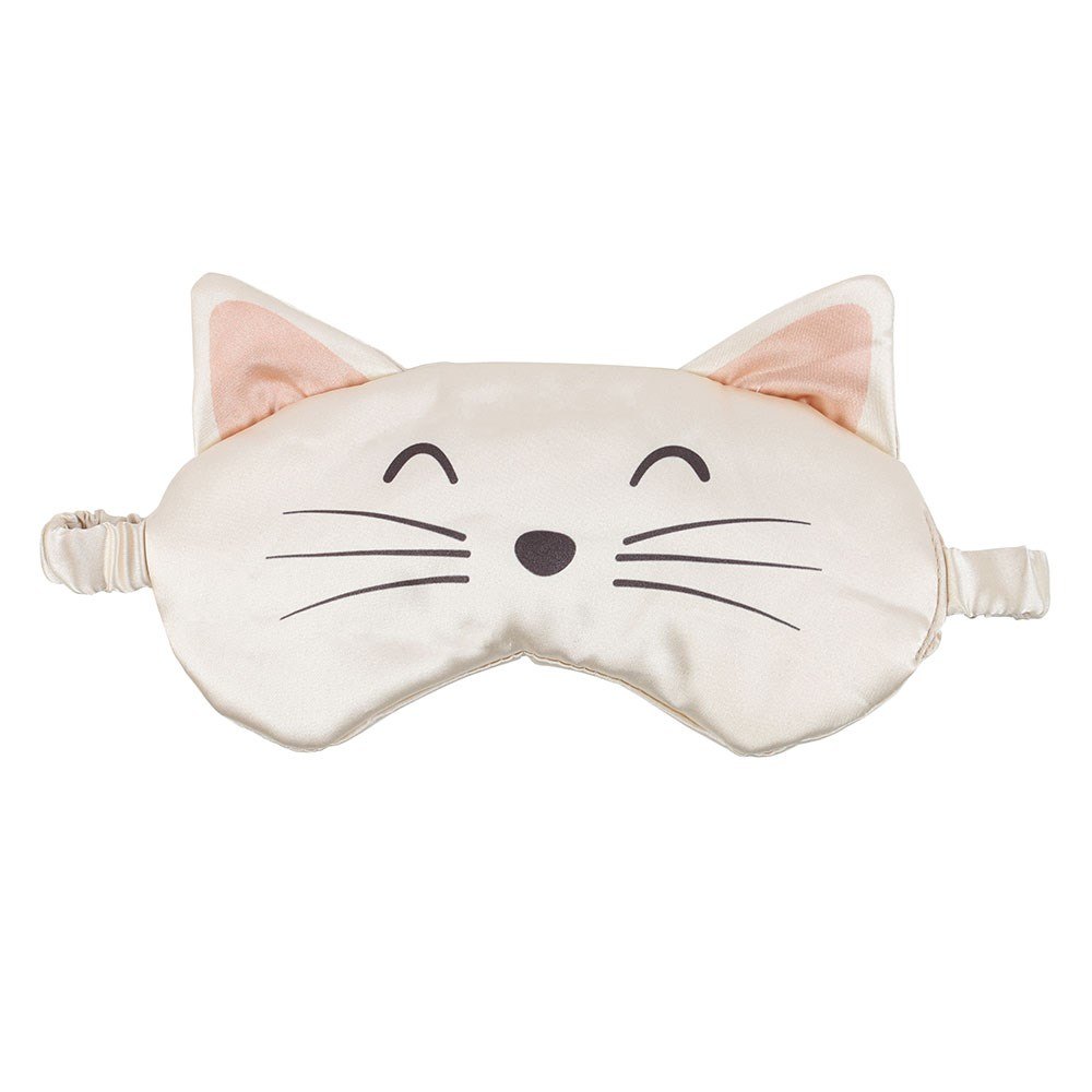 White Cat Face Satin Eye Mask