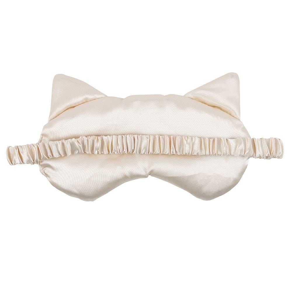 White Cat Face Satin Eye Mask2
