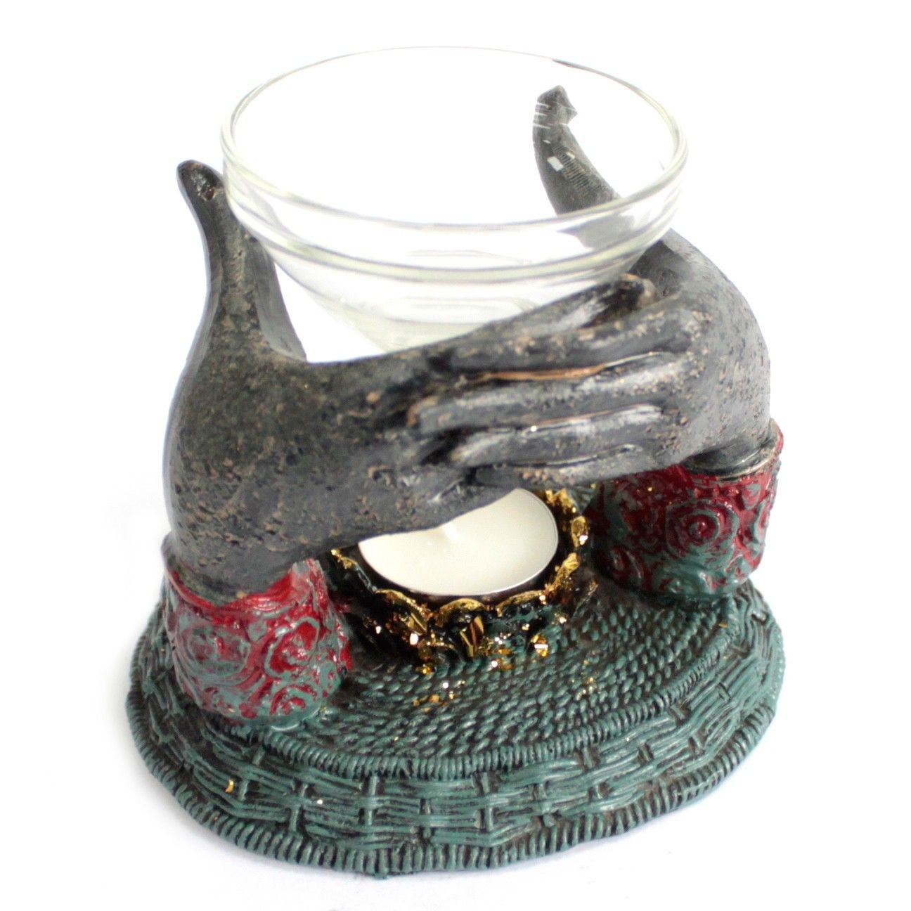 Antique Buddha Offering Hands Oil Burner
