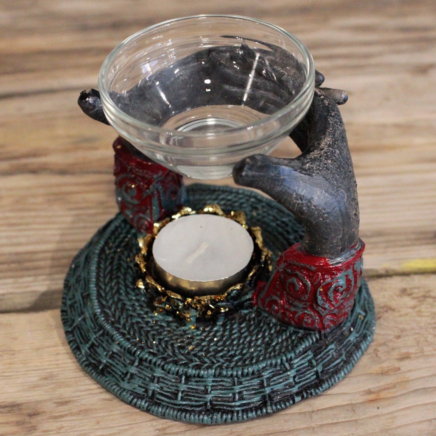 Antique Buddha Offering Hands Oil Burner3