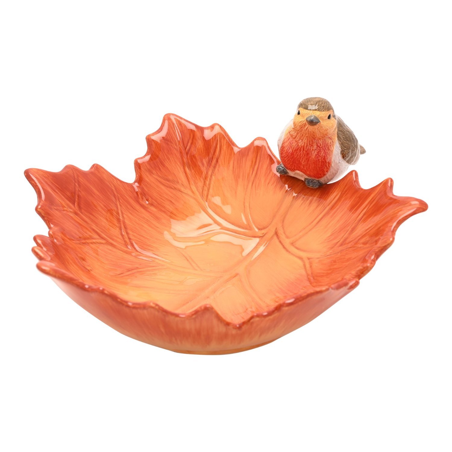 Country Living Robin on a Leaf Serving Bowl