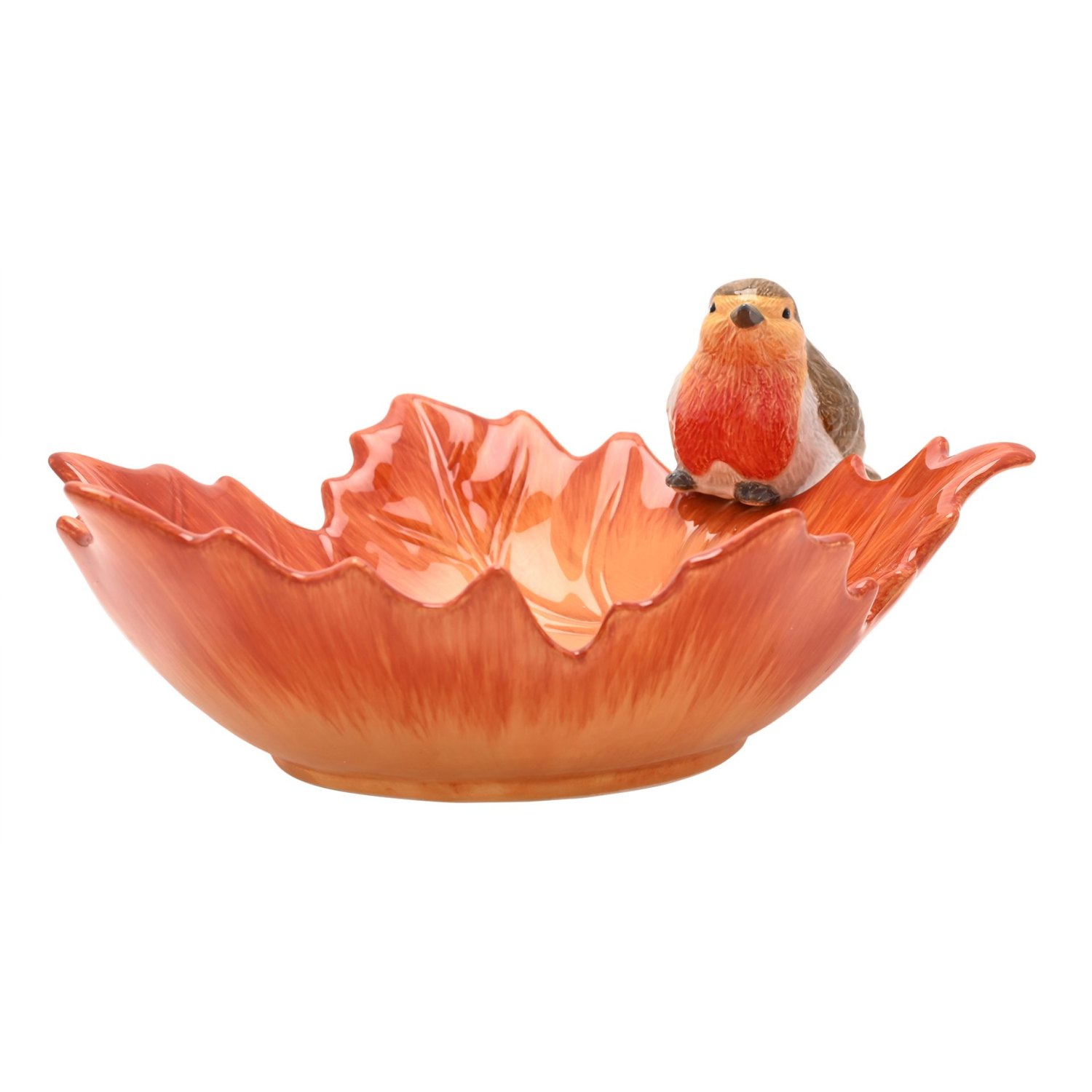 Country Living Robin on a Leaf Serving Bowl2