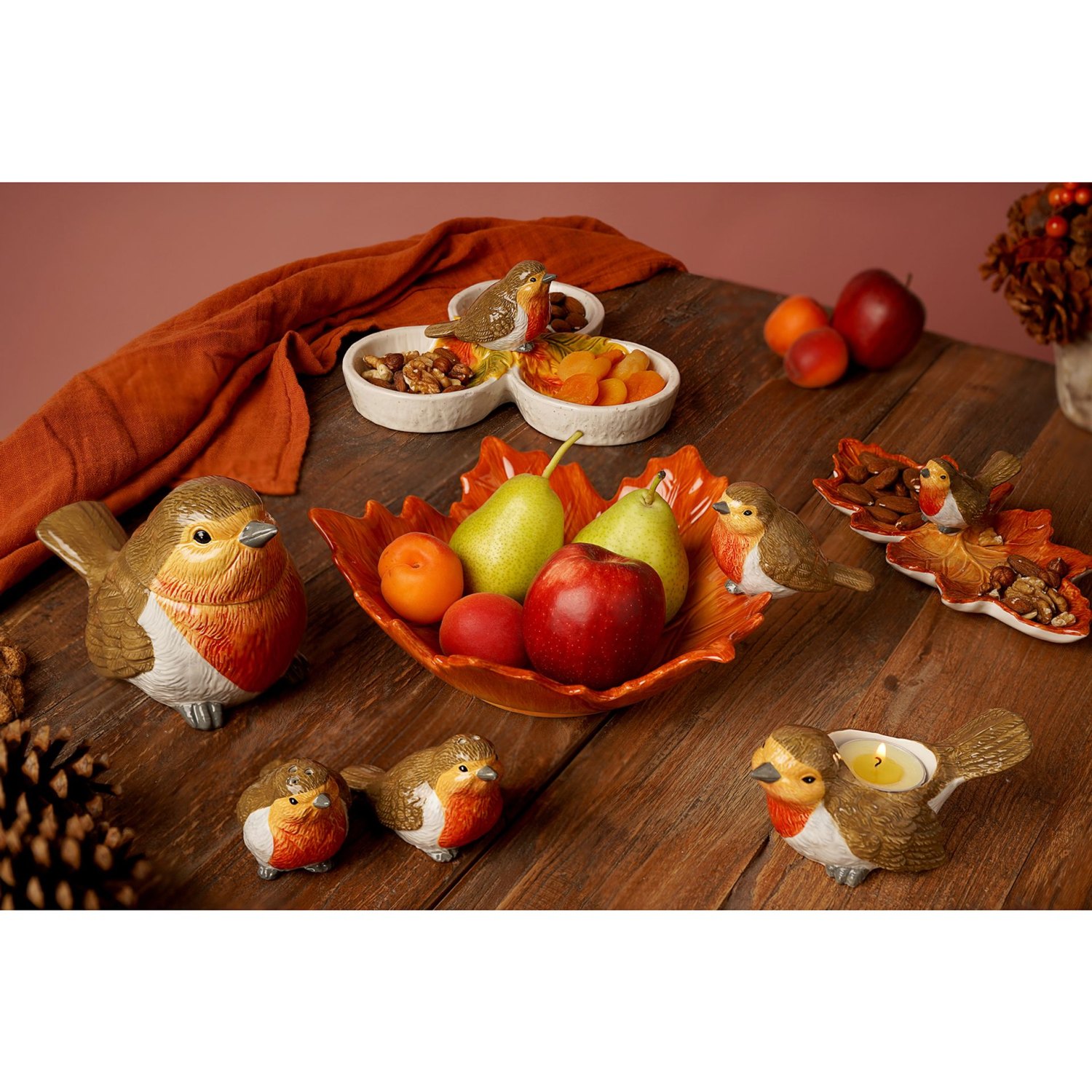 Country Living Robin on a Leaf Serving Bowl7