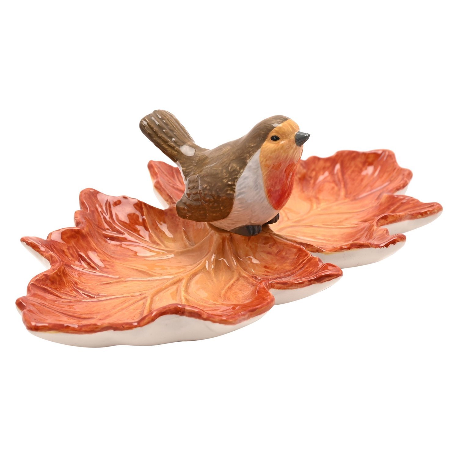Country Living Robin on a Leaf Trinket Dish