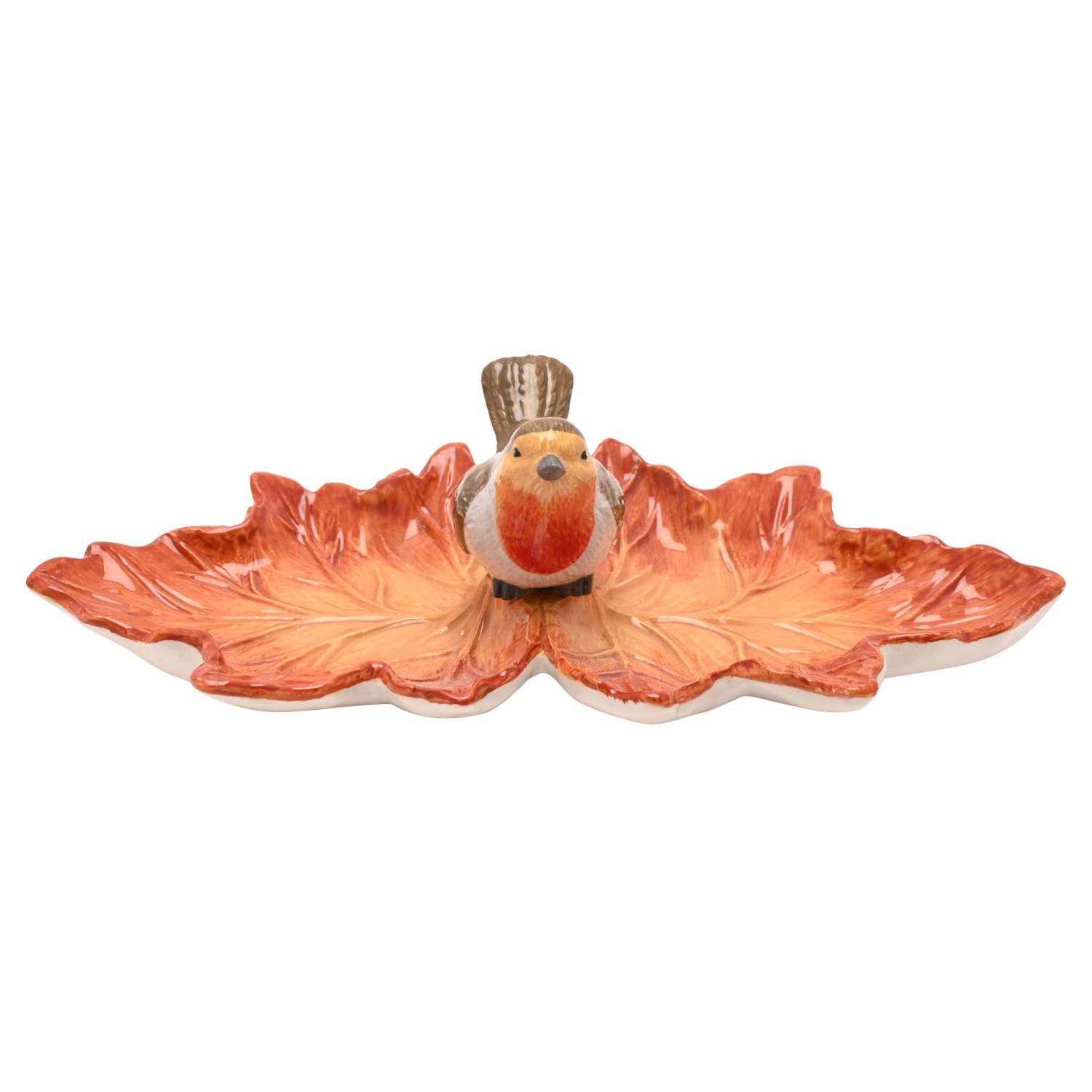Country Living Robin on a Leaf Trinket Dish2