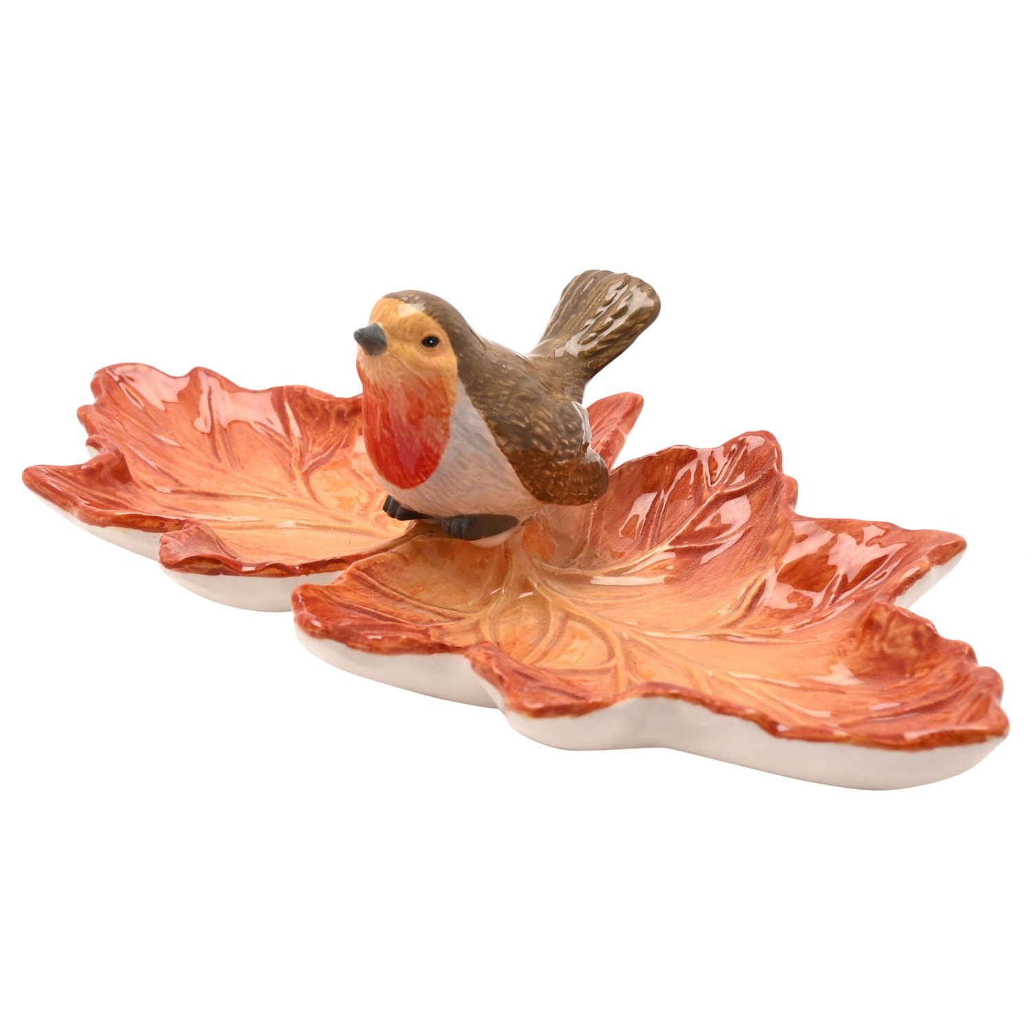 Country Living Robin on a Leaf Trinket Dish3