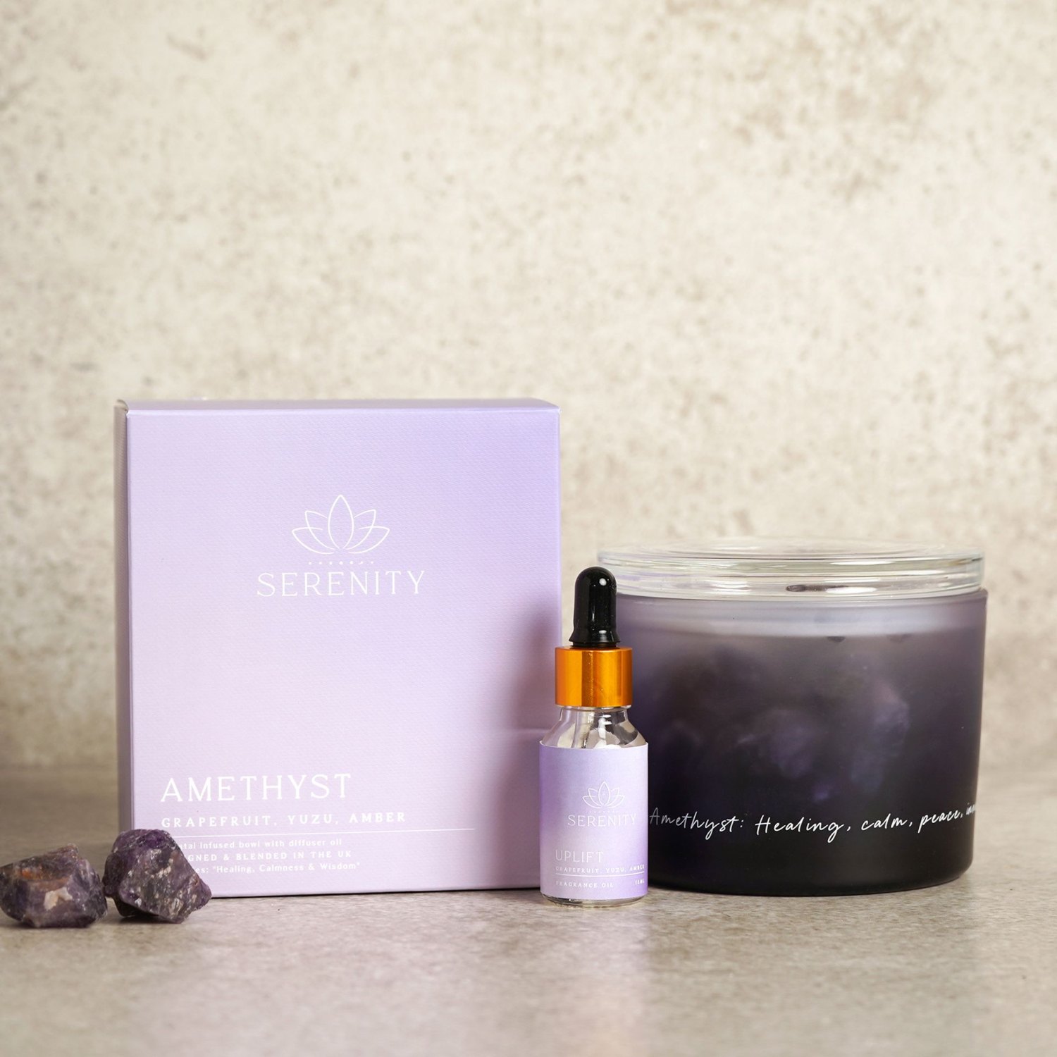 Serenity Amethyst Diffuser and Oil Set – Grapefruit, Yuzu & Amber4