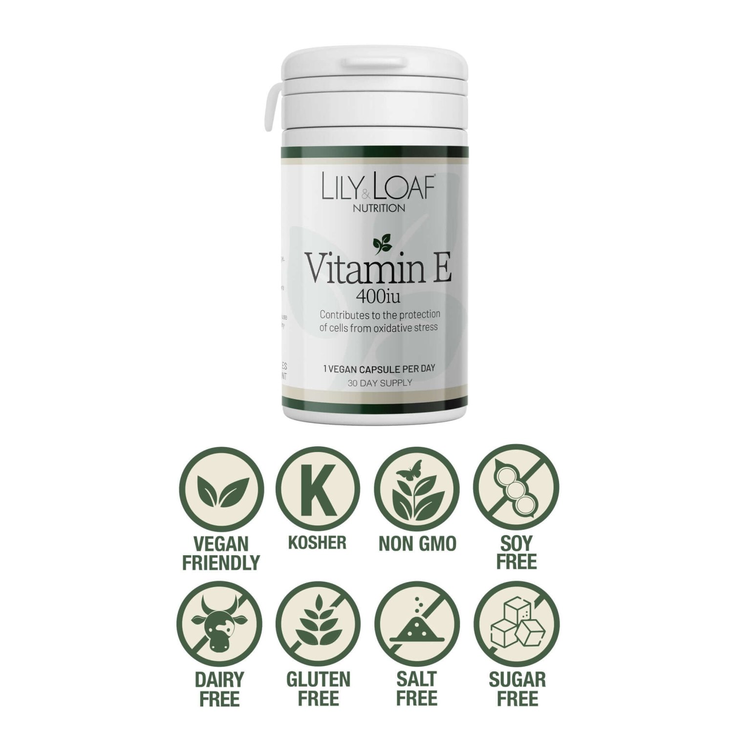 Lily & Loaf Vitamin E 400IU Vegan Capsules1